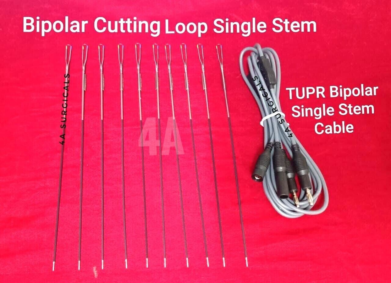 4A BIPOLAR CUTTING LOOP SINGLE STEM 10PCS + BIPOLAR TURP SINGLE STEM CABLE 1PC