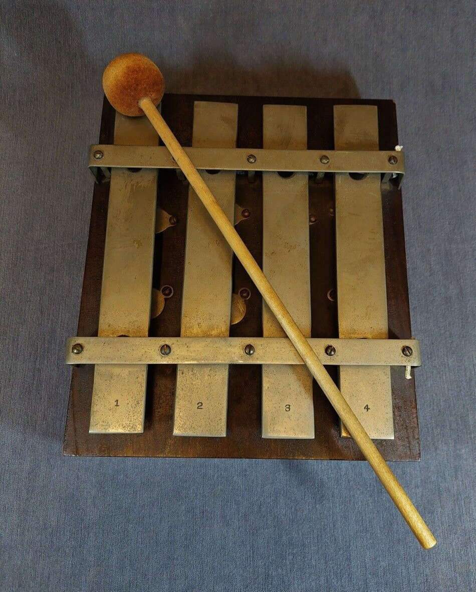 Antique Deagan 4 Plate Chimes Xylophone dinner sounds, 1917 USA