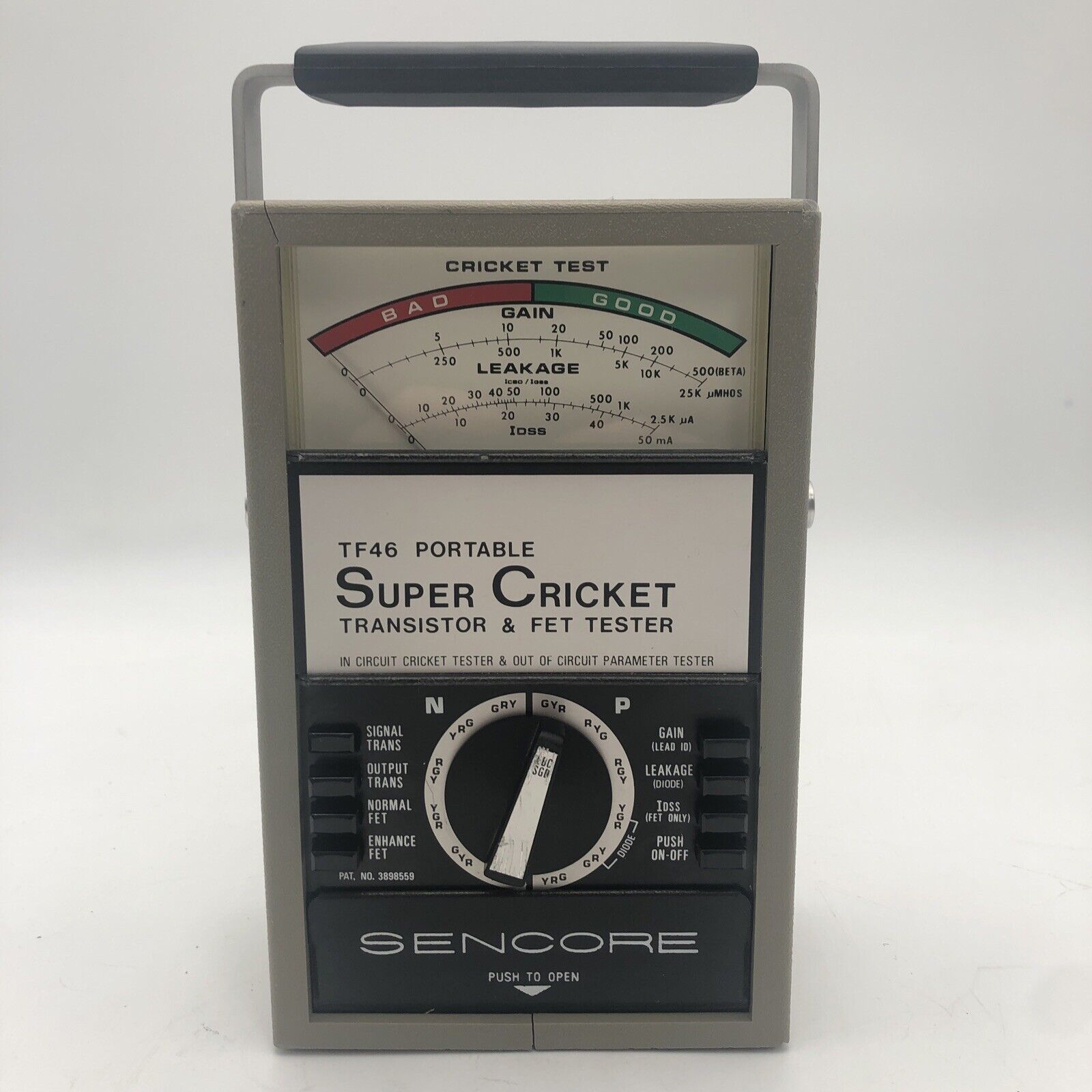 VINTAGE Sencore TF46 Portable Super Cricket Transistor FET Tester PARTS REPAIR