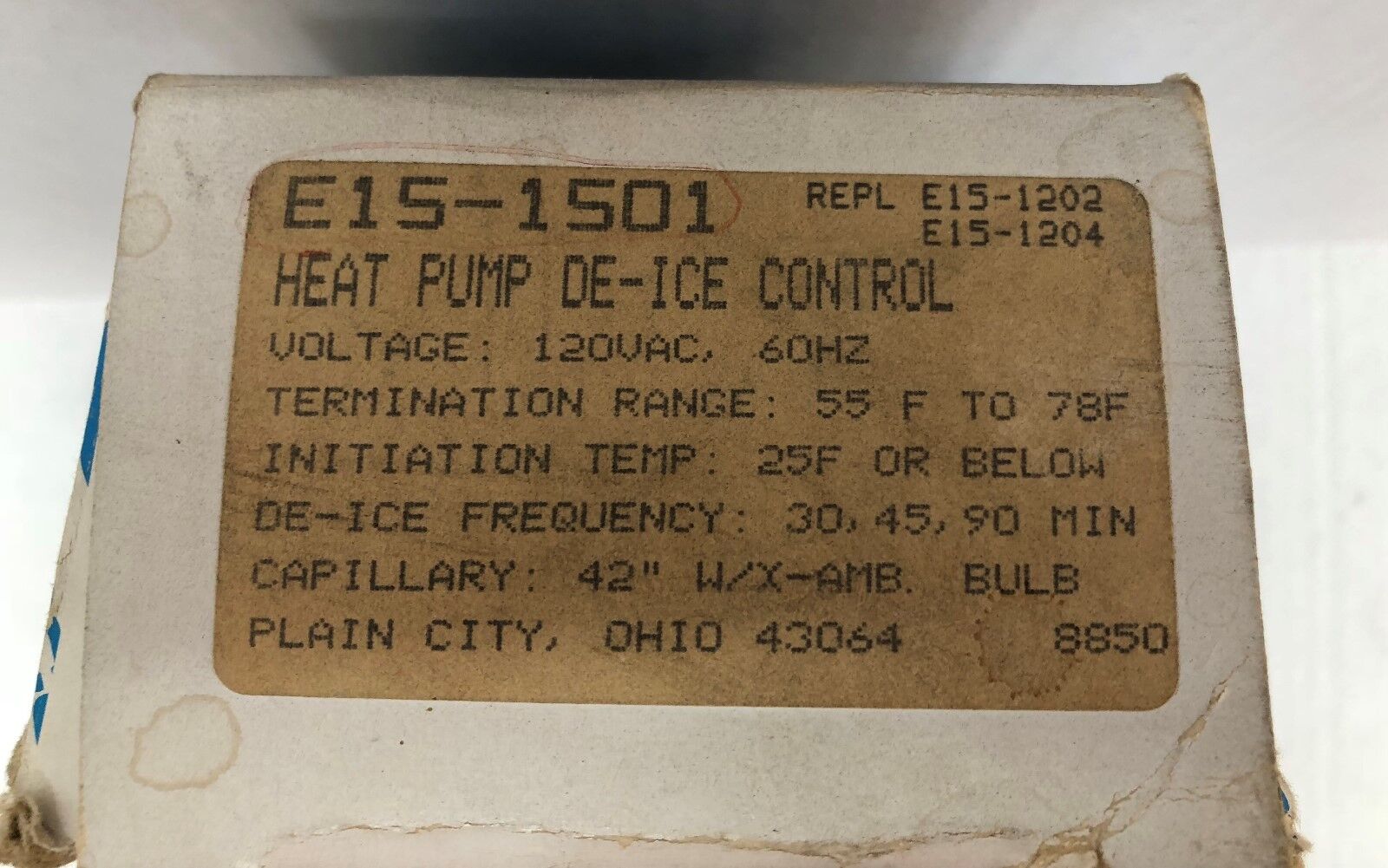 RANCO E15-1501 HEAT PUMP DE-ICE CONTROL