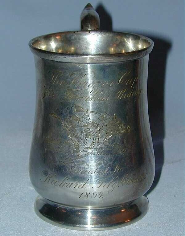1894 Gorham Soldered Silver Crozer Cup Fearless Riding