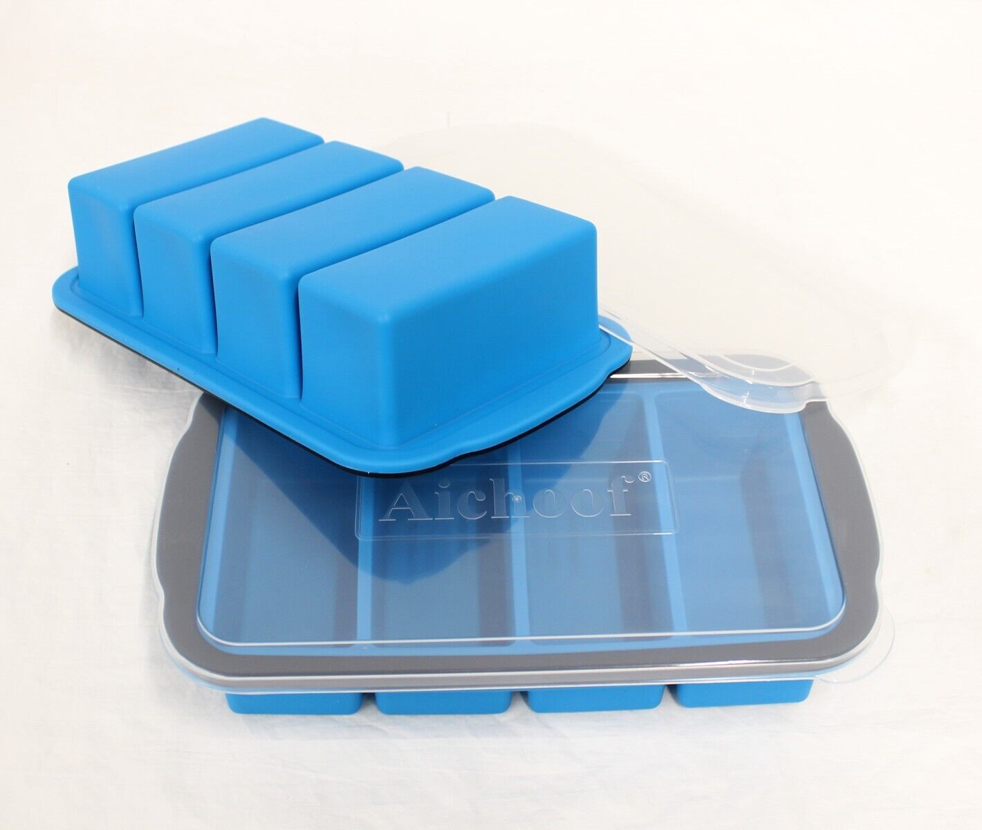 1 Cup Extra Large Silicone Freezing Tray Cube Molds With Lid Supercube (2-Pack)
