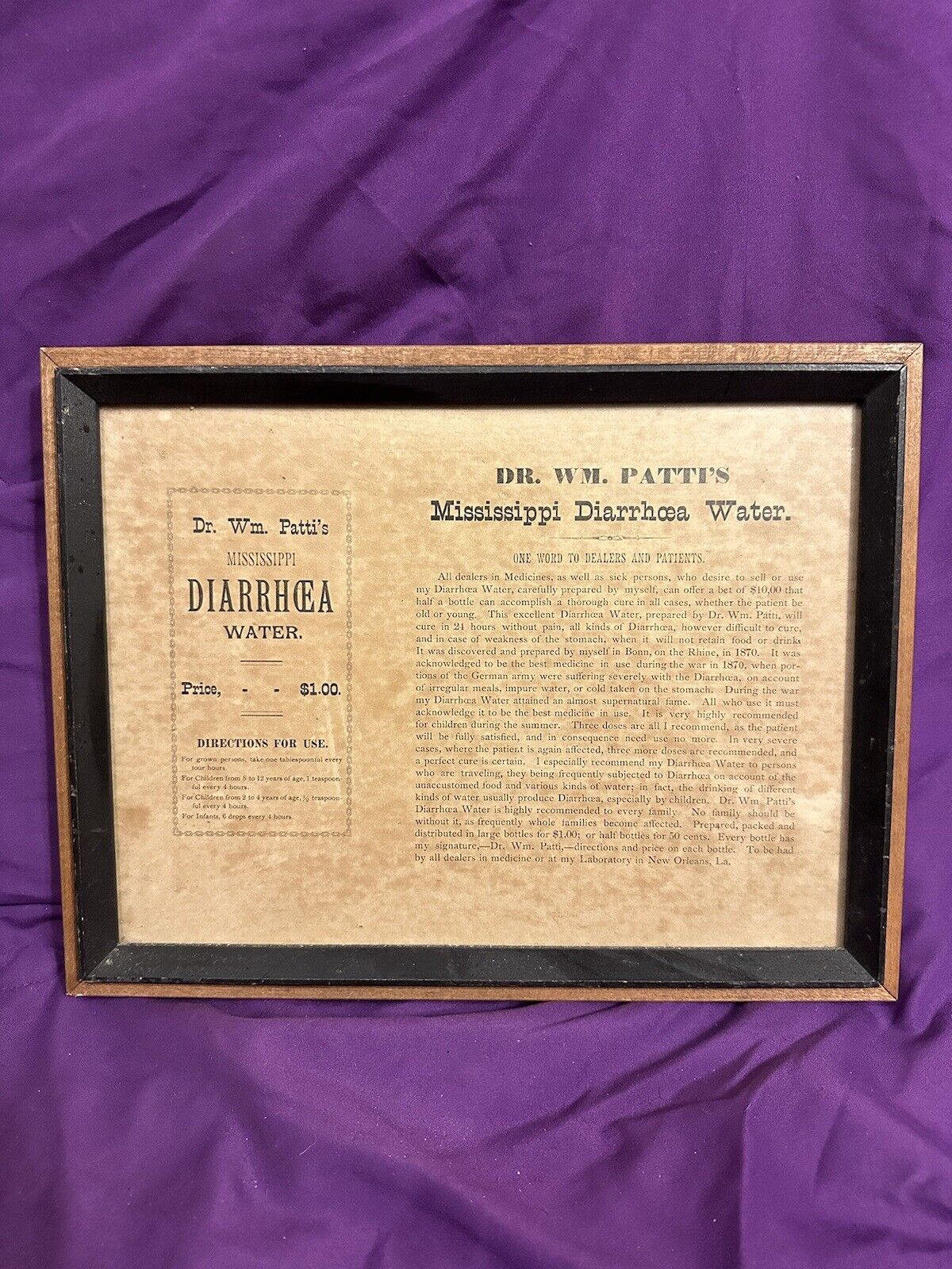 Vintage Mississippi Diarrhea Water Rx Medicine Picture ONLY ONE I HAVE EVER SEEN