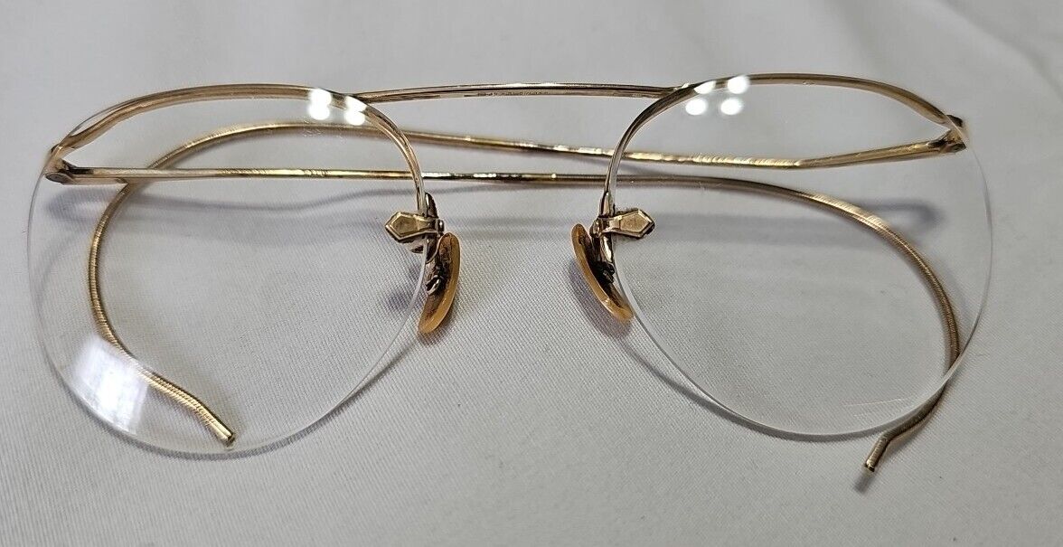 Antique Bausch & Lomb (B&L) Semi Rimless 1/10 12k GF (Gold Filled) Eyeglasses