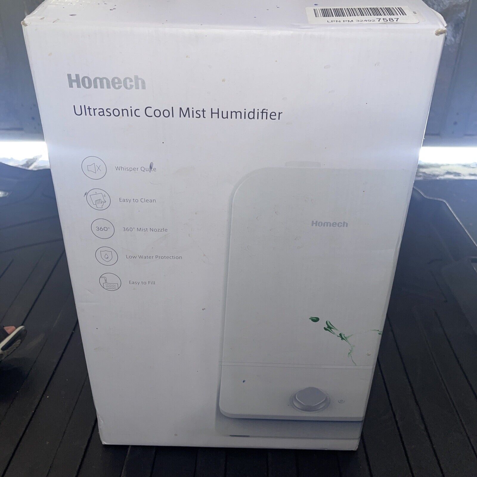 Homech Ultasonic Cool Mist Humidifier White Rohs  HM-AH003