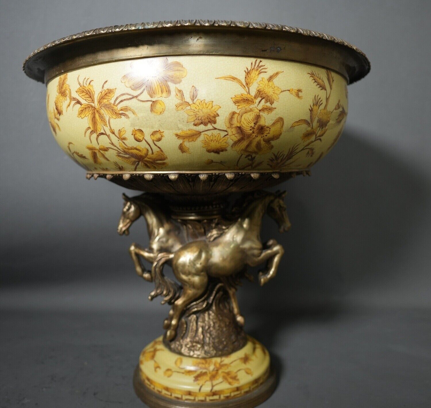 Antique Limoges Porcelain & Bronze  French Centrepiece Jardiniere Table Top