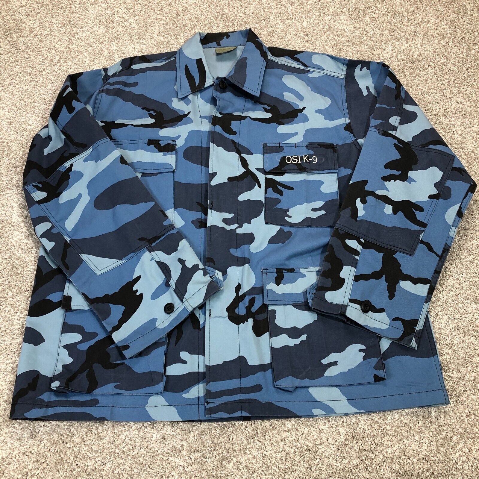 Rothco Ultra Force BDU Military Camo Blue Jacket Adult Large Regular OSIK-9 RARE