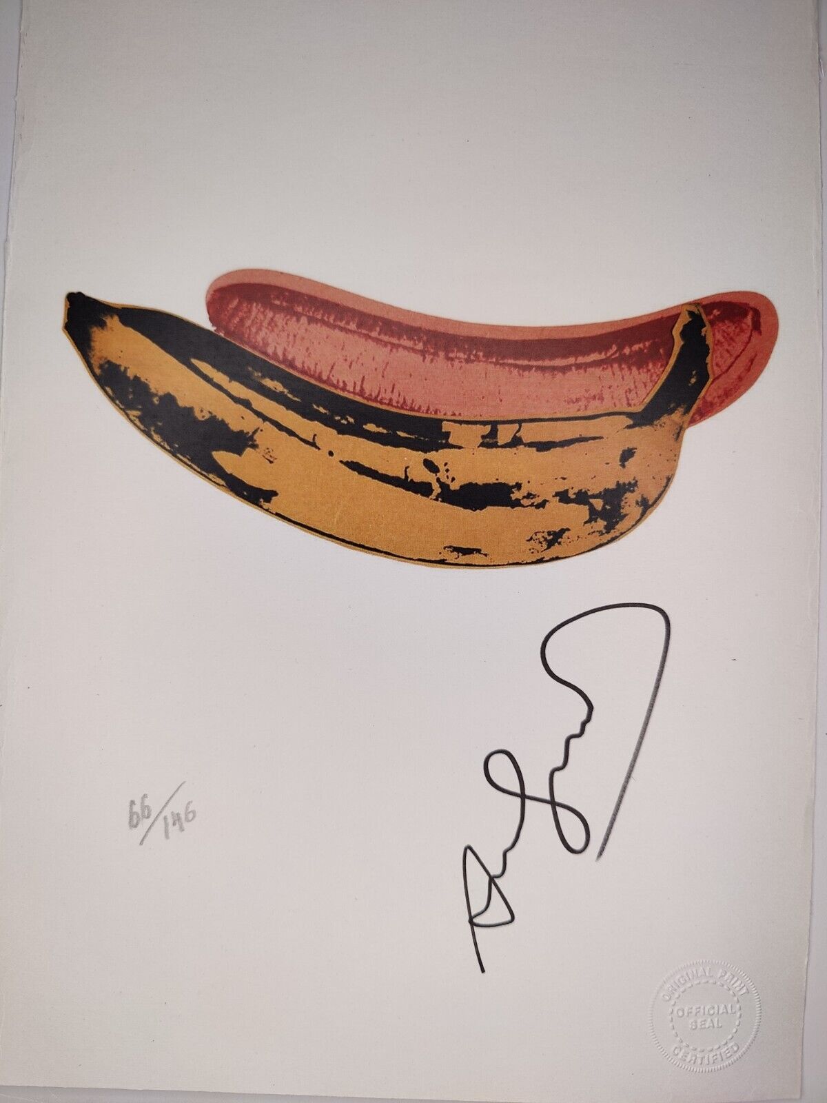 Andy Warhol COA Vintage Signed Art Print on Paper Limited Edition Signed
