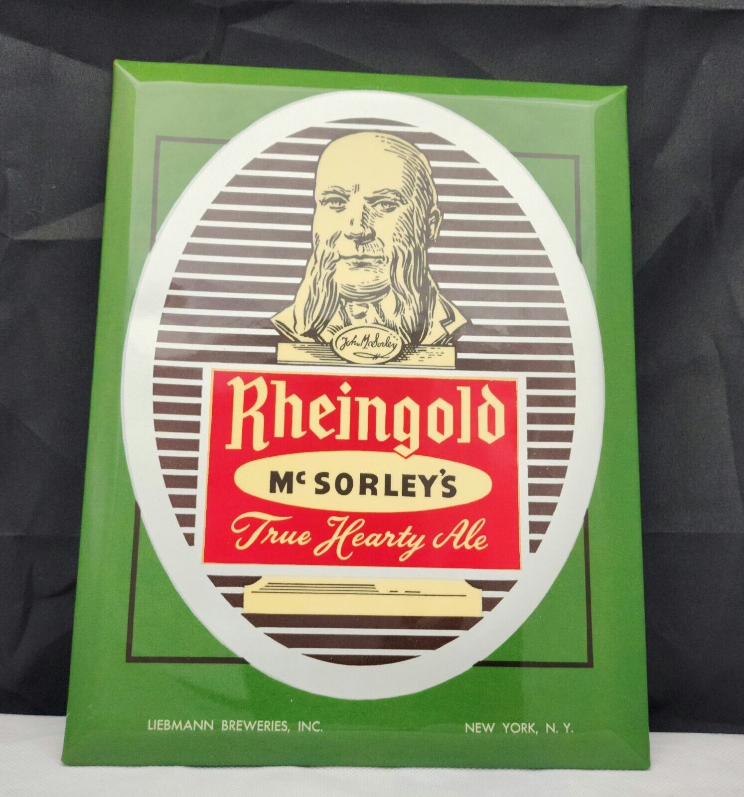 Vintage Rheingold Mcsorleys True Hearty Ale TOC Sign Excellent Condition