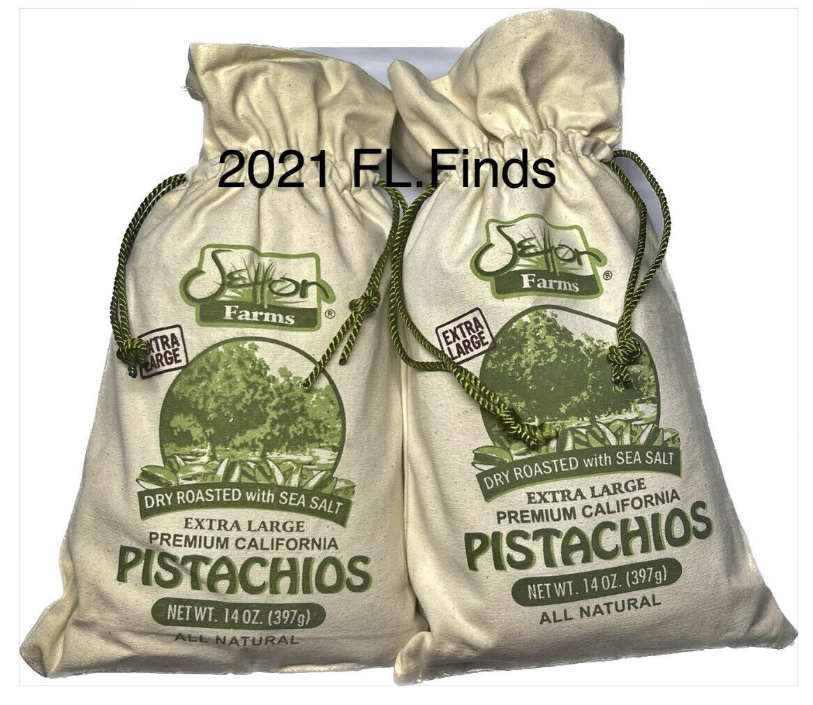 Setton Farms Extra Large Pistachios Burlap Bag Dry Roasted Sea Salt 14oz Sack X2
