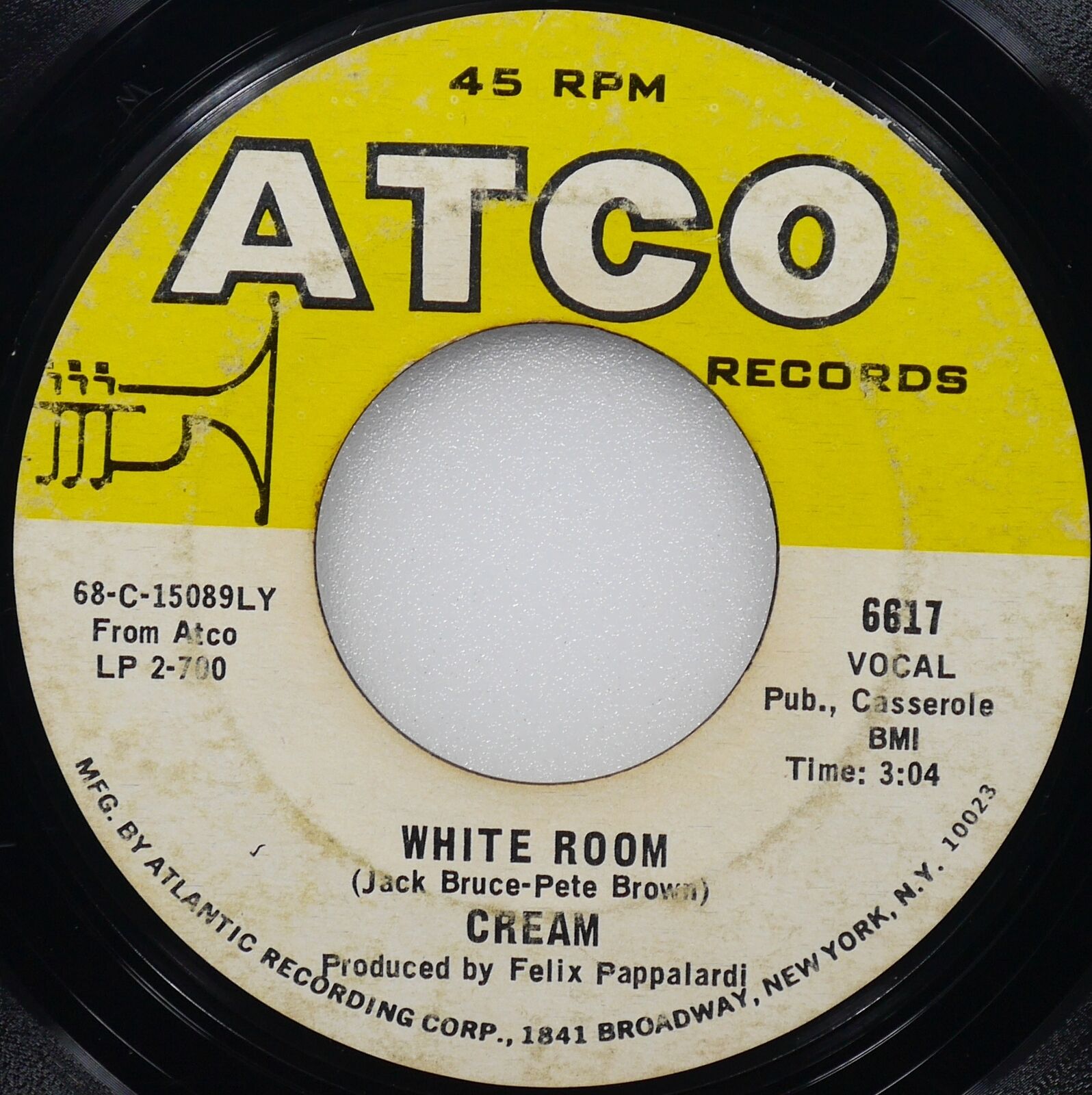 CREAM Those Were The Days / White Room ATCO 6617 VG 1968