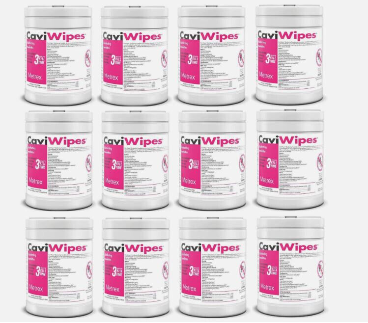 Case of Metrex Caviwipes 13-1100 Towelettes Large 160 Canister - Case of 12-