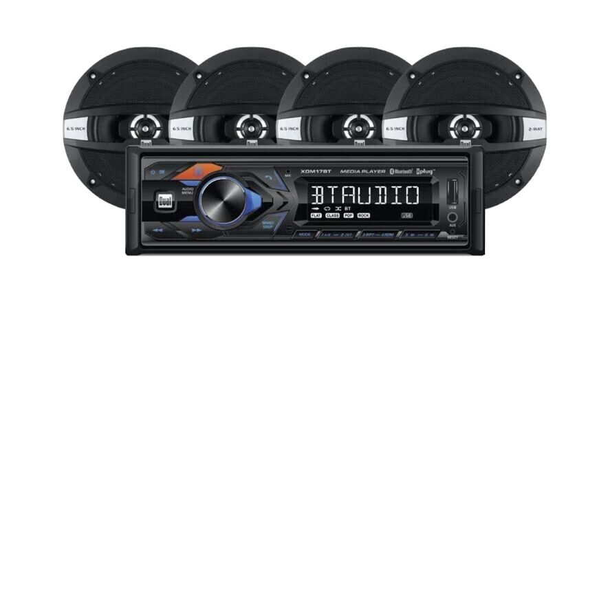 Dual Electronics XDM17SPK4 Car Audio Bundle