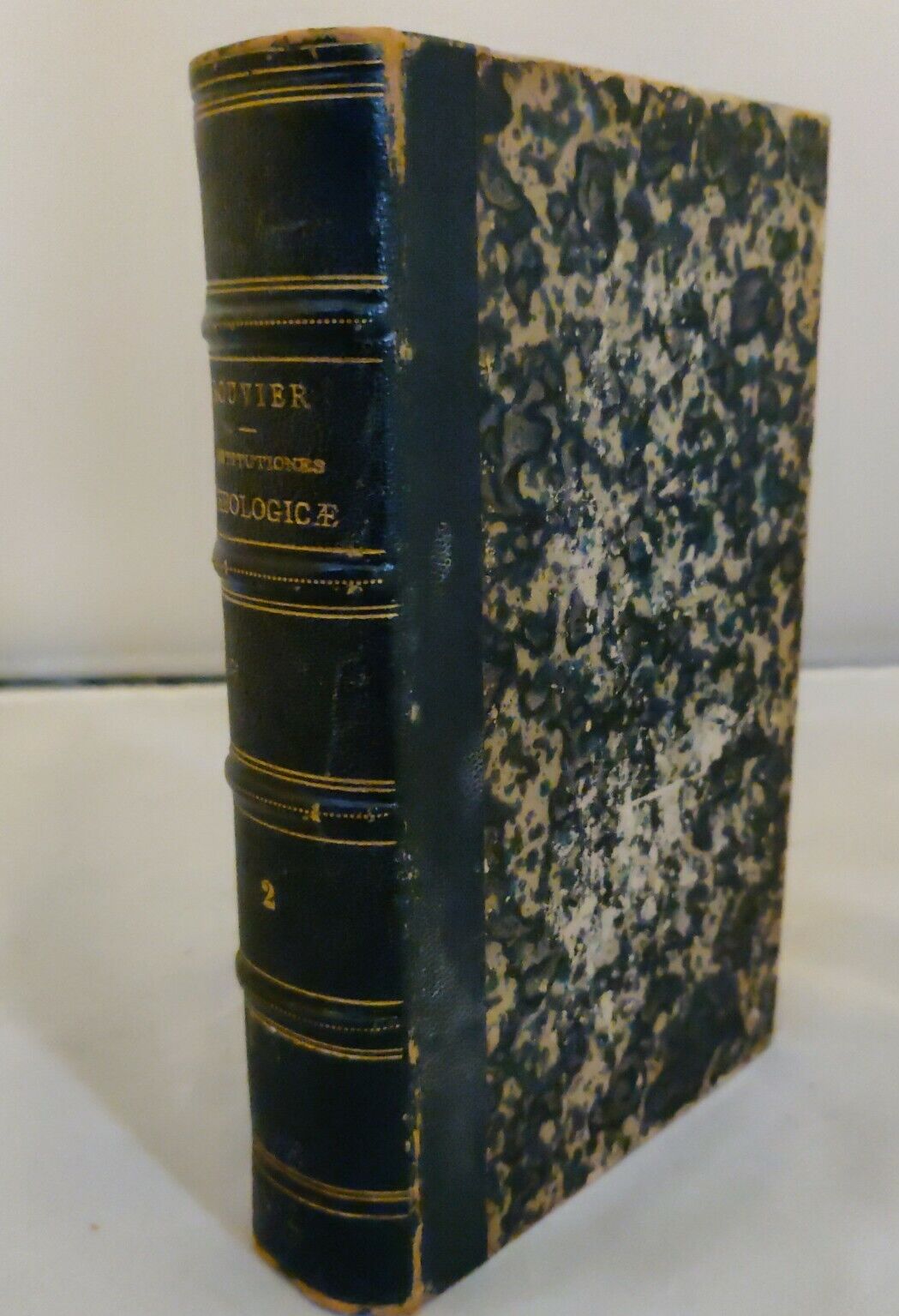 1868 RARE Institutiones Theologice Auctore J.B. Bouvier French Leather Hardcover