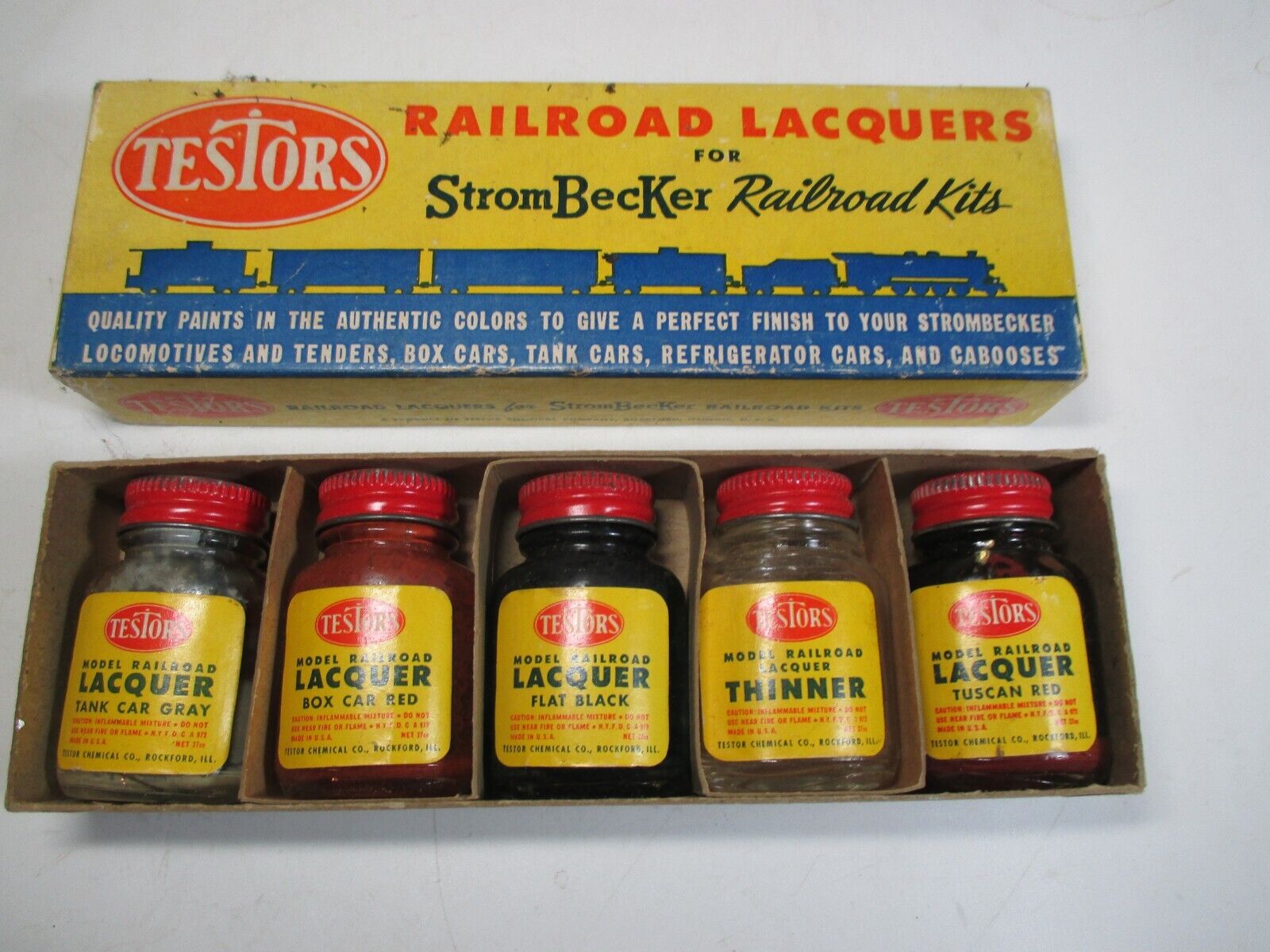 Vintage Testors Railroad Lacquer Paint Set 1950\'s