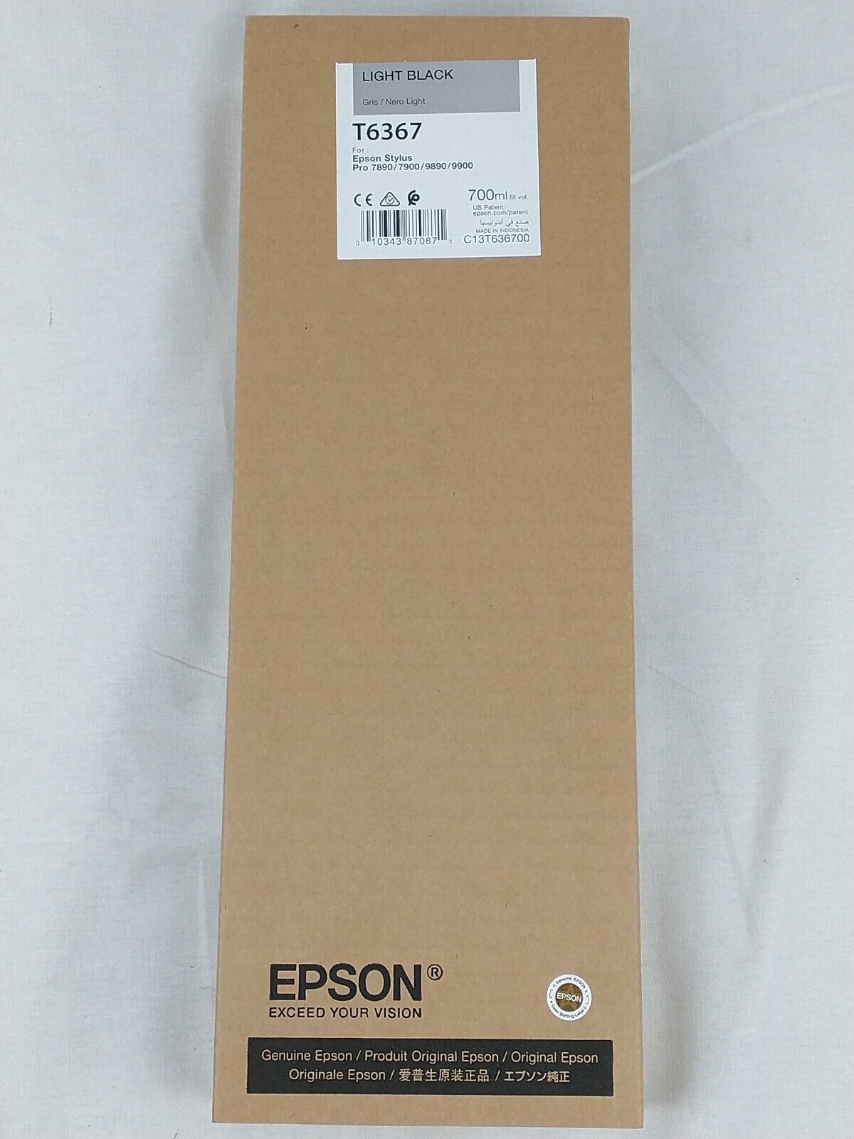 Genuine Epson T6367 Light Black Ink Cartridge Stylus Pro 7900/9900 EXP:12/2022