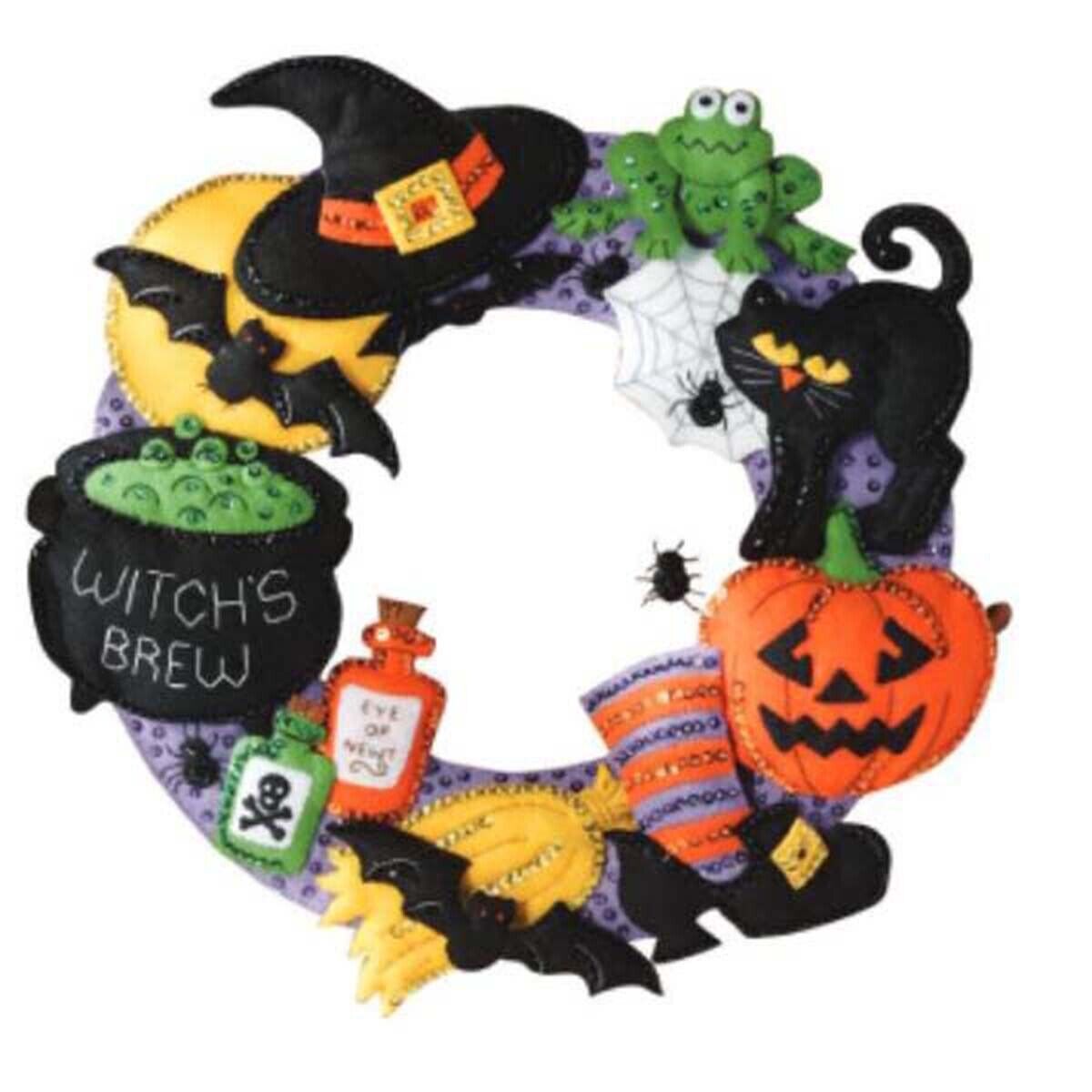 Bucilla® A Witch\'s Brew Wreath Felt & Sequin Kit
