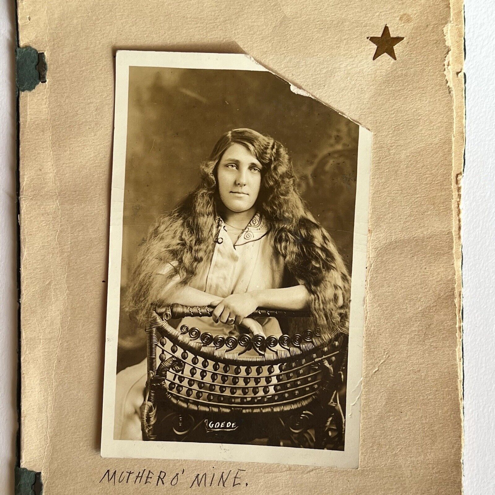 Antique RPPC Real Photograph Postcard Woman Long Hair Mother Poem Special Note