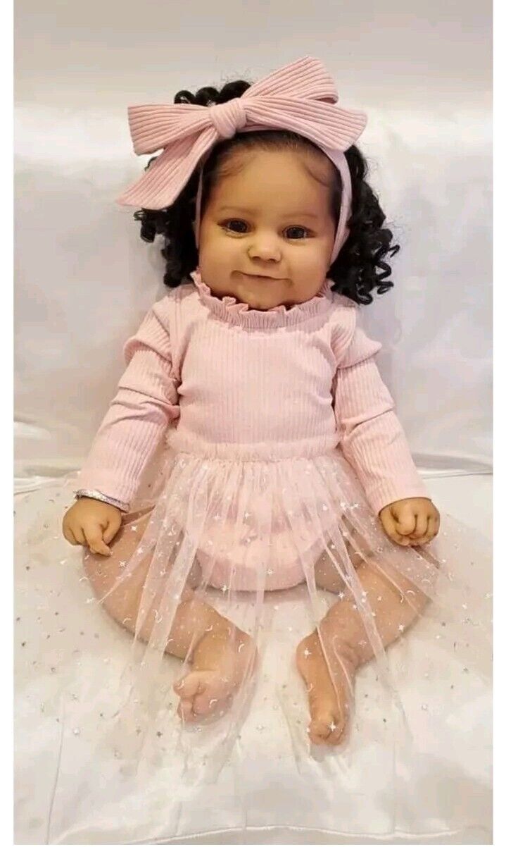 Anano Biracial Reborn Babies That Looks Real Girl Black with Real Hair with A...
