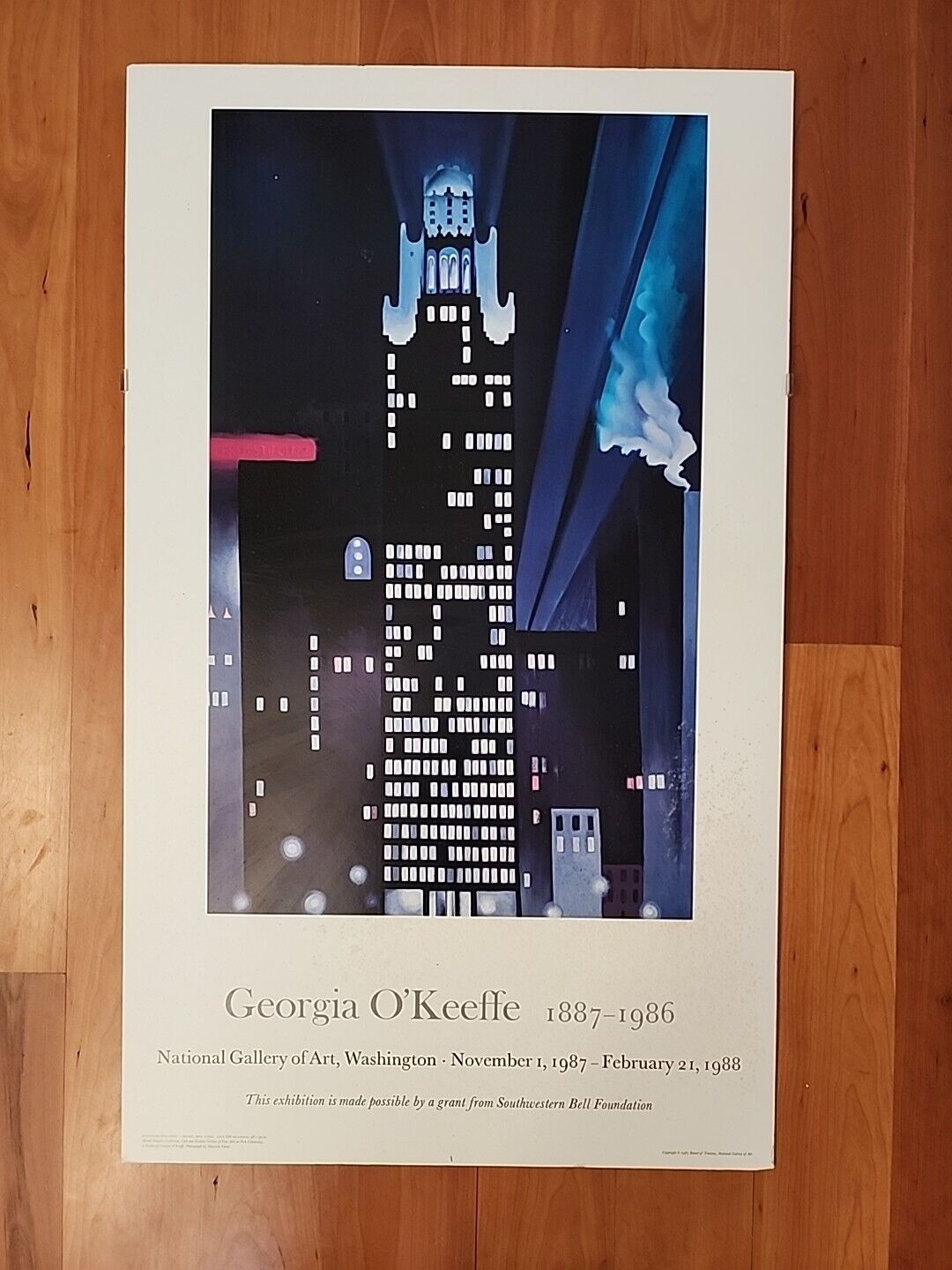 Vintage Georgia O\'Keefe Lithographic Poster Print  Radiator Building NY 1987