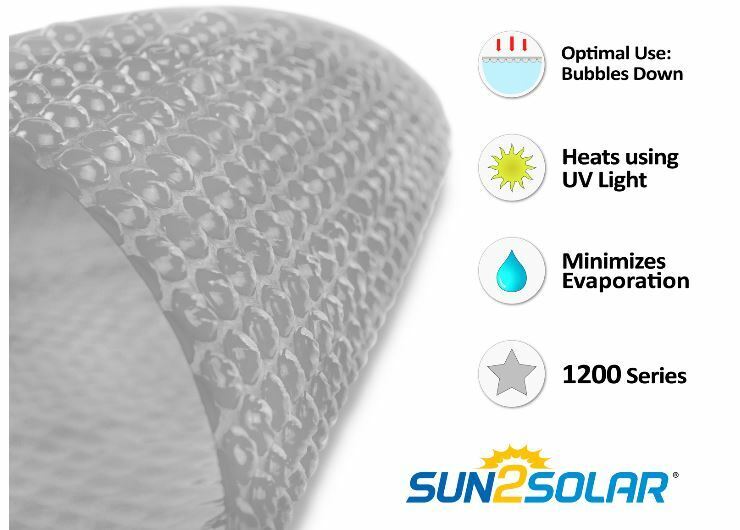 Sun2Solar 1200 Series Rectangle Swimming Pool Solar Cover Heater - Choose Size