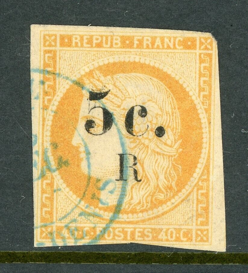 Reunion 1885 French Colonial Overprint Type II Orange 5¢/40¢ VFU T442