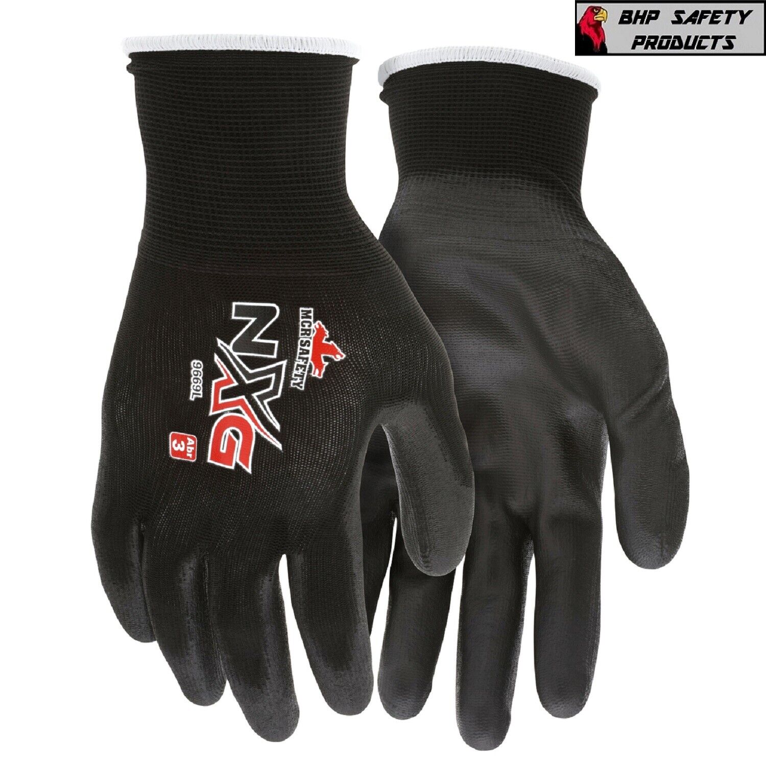 (12 Pairs) MCR Safety Polyurethane Coated Nylon Work Gloves, 13 Gauge Shell