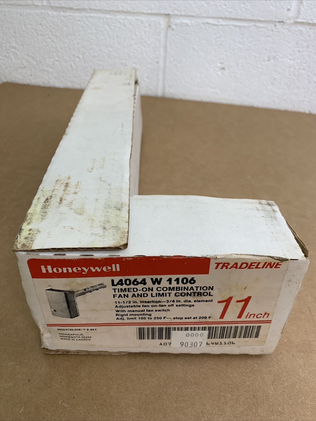 HONEYWELL L4064 W 1106 Timed On Combination Fan and Limit Control 11”