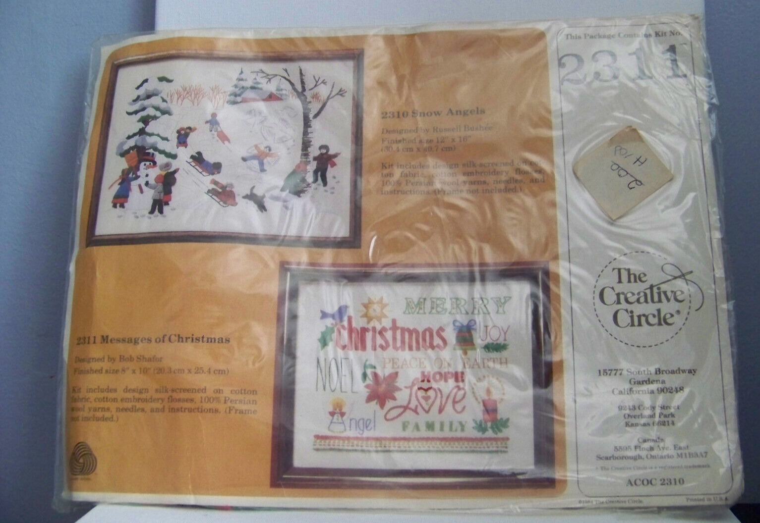 The Creative Circle Cross Stitch Kit 2311 Messages of Christmas NIP