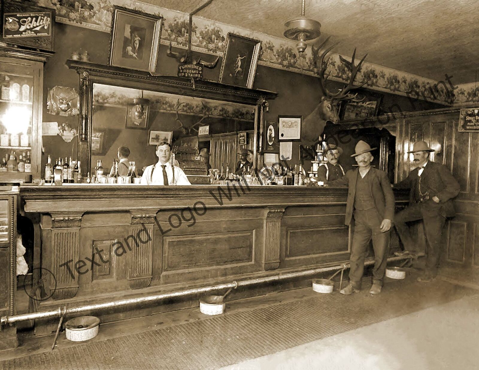 1915 Elkhorn Saloon, Lewistown, Montana Vintage Photo 8.5\