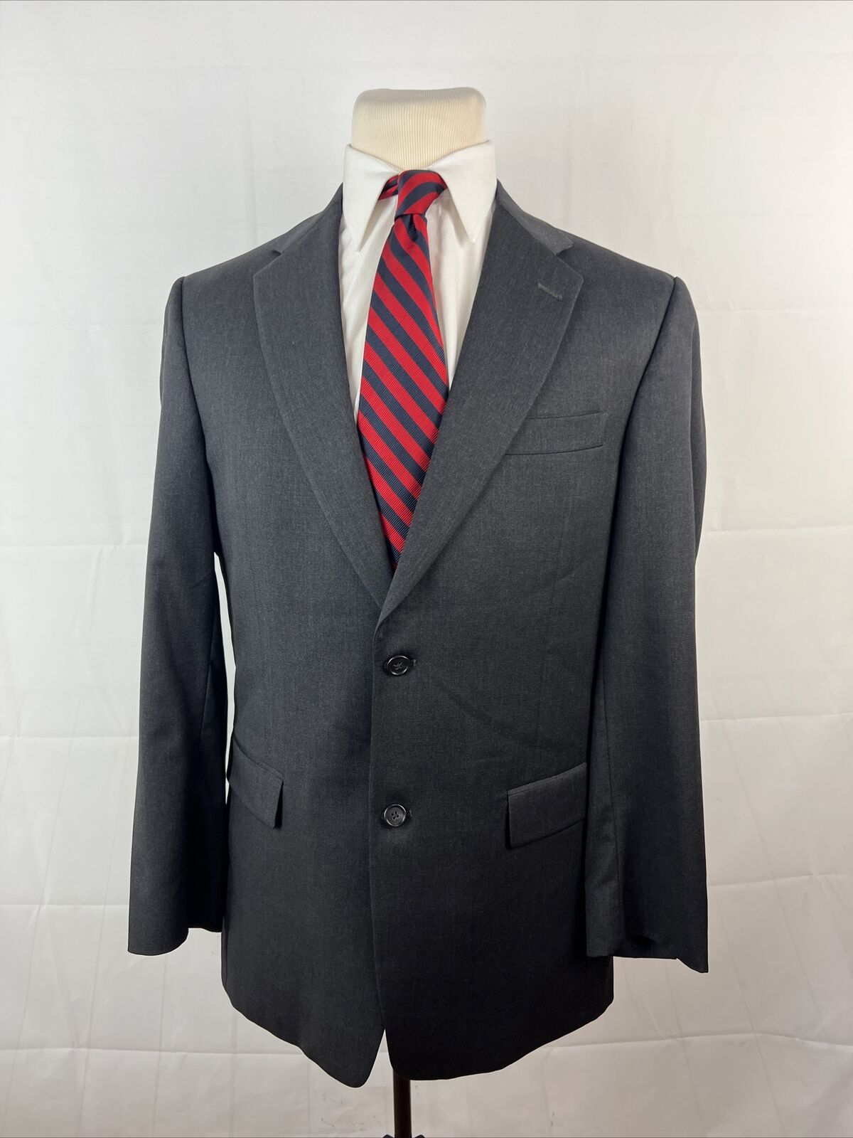 GOLD TRUMPETER Hart Schaffner Marx Men\'s Gray Solid Suit 40L 32X32 $1,395