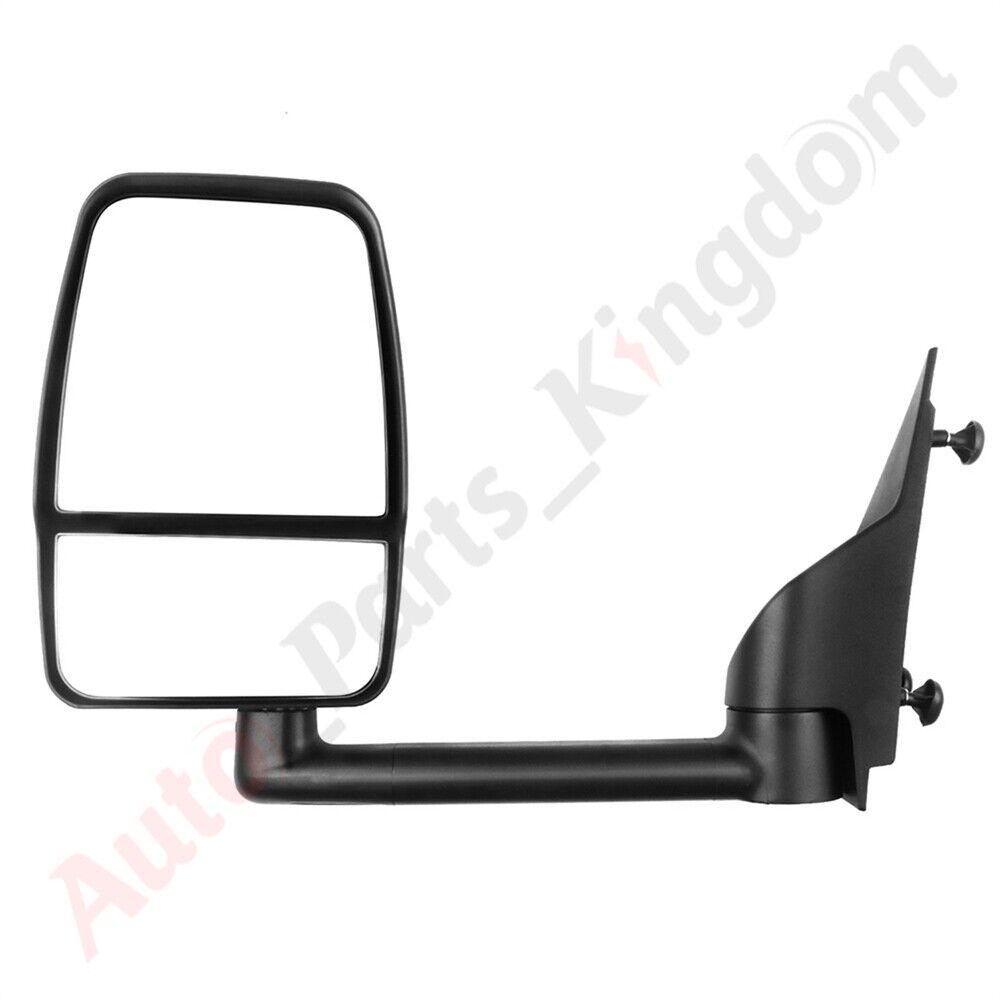 Left Driver Side Smooth Tow Manual Mirror For 2003-2017 Chevy Express GMC Savana