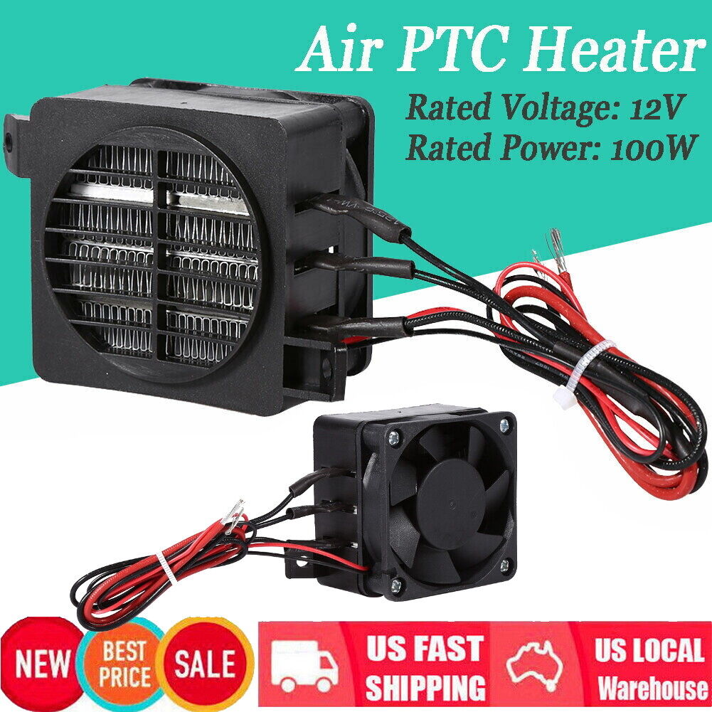 12V Air Heater Constant Temperature Electric  Heating 100W PTC Cars Fan