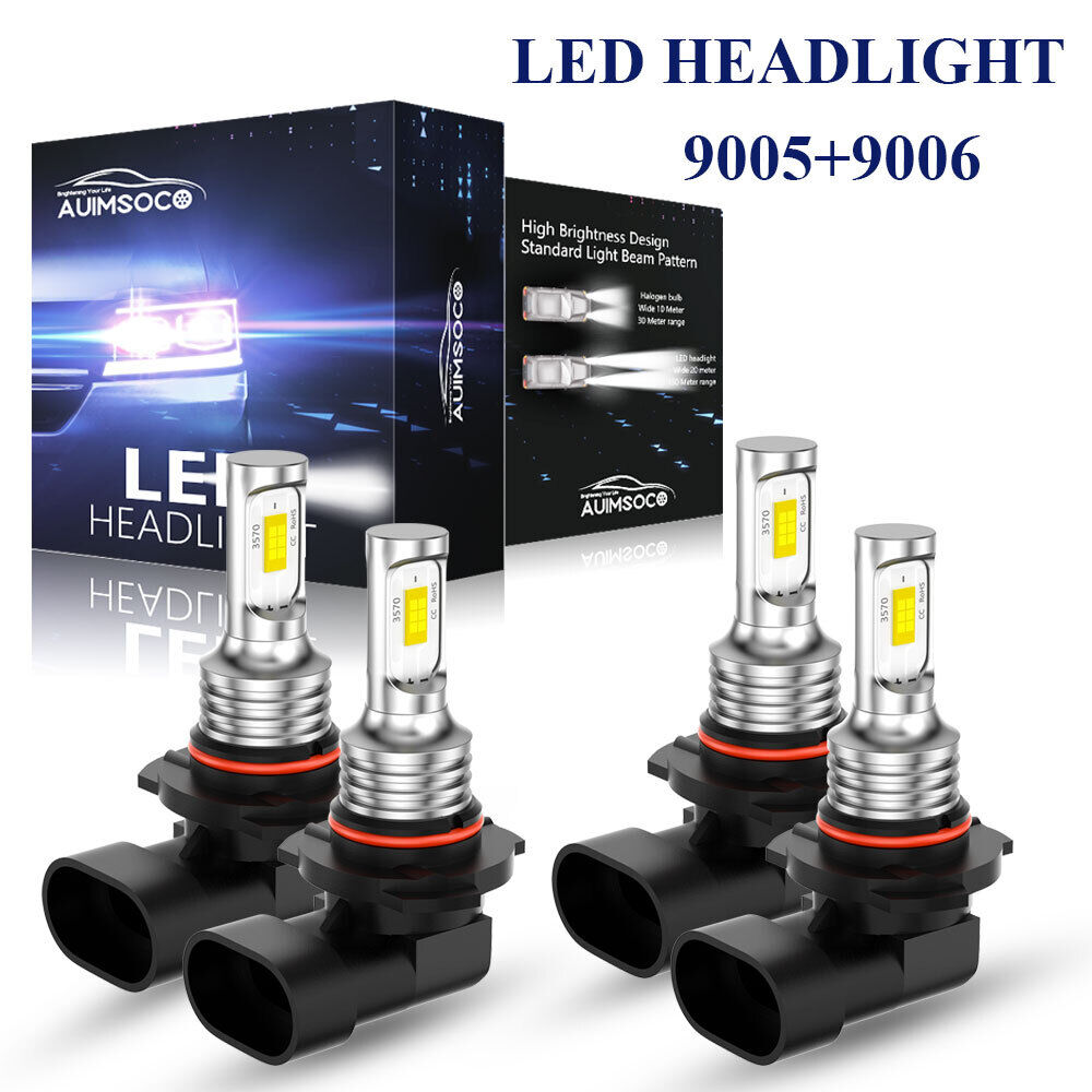 4Pcs 9005 9006 LED Headlight Bulbs High Low Beam 120W For Toyota RAV4 1998-2012