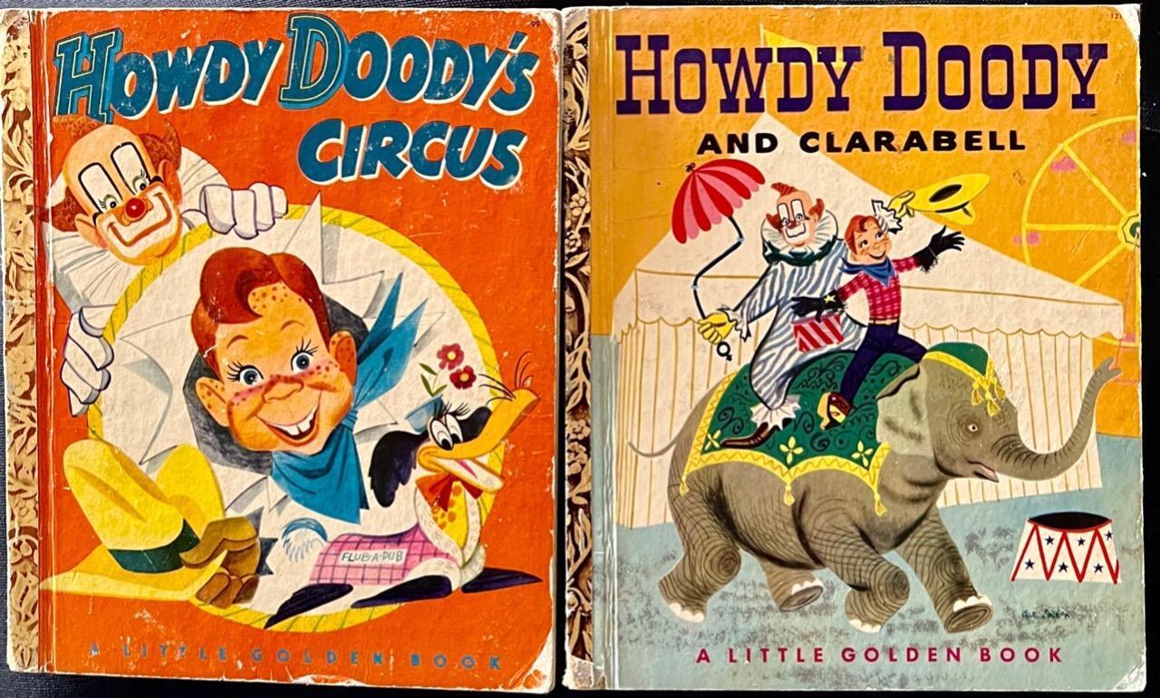 VTG LOT OF 2 HOWDY DOODY LITTLE GOLDEN BOOKS ~CIRCUS/CLARABELL 1950 51 A EDITION