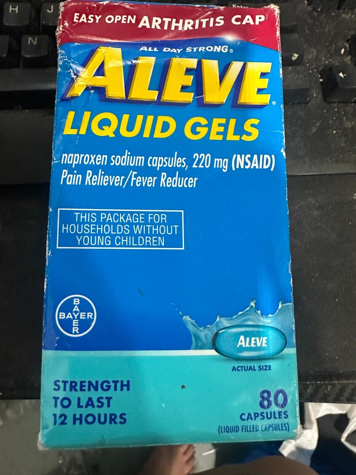Aleve Liquid Gels Easy Open Arthritis Cap 80 Liquid Gels Exp 05/2024