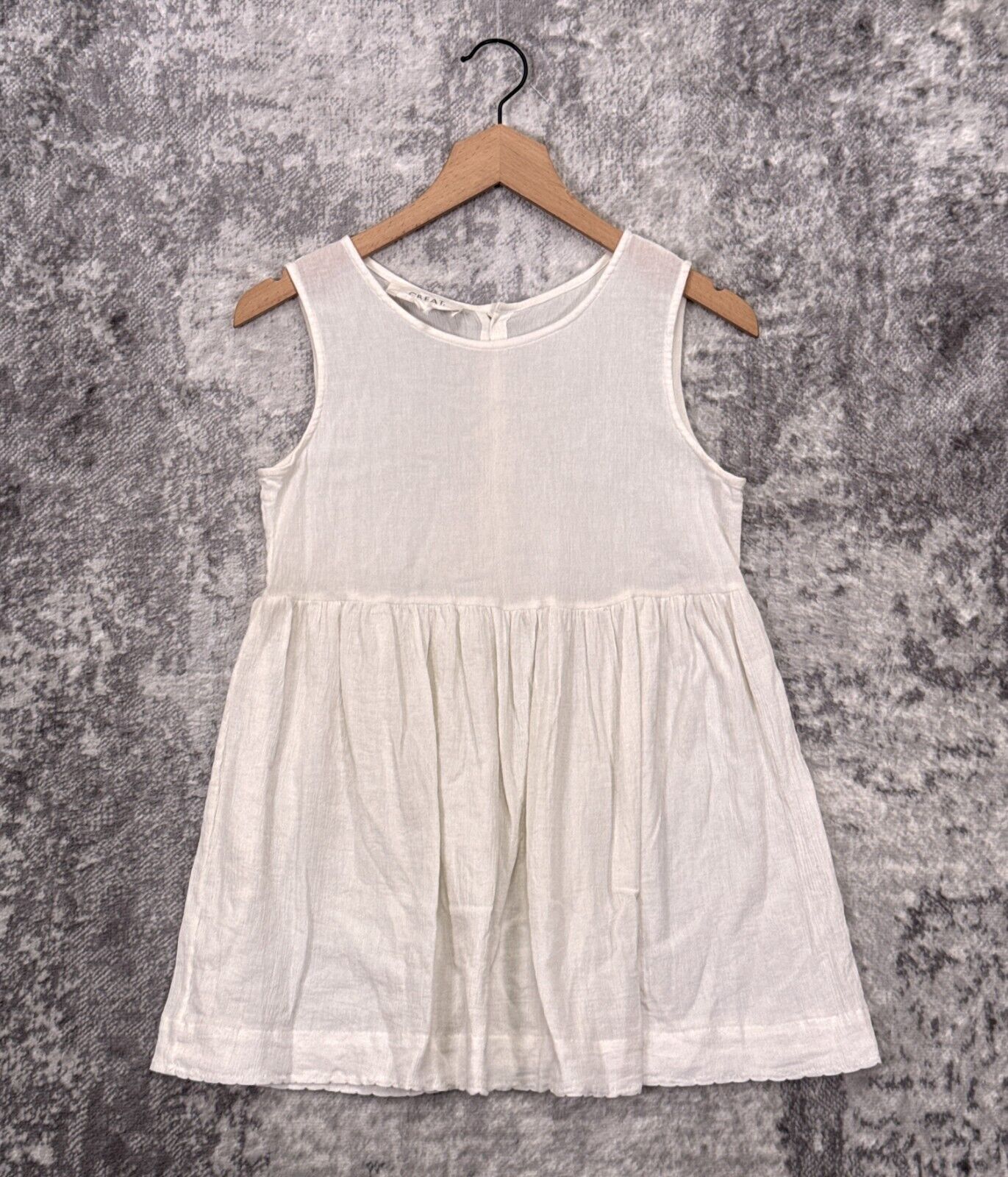 THE GREAT Top Small Womens White Lightweight Sheer Baby Doll Sleeveless
