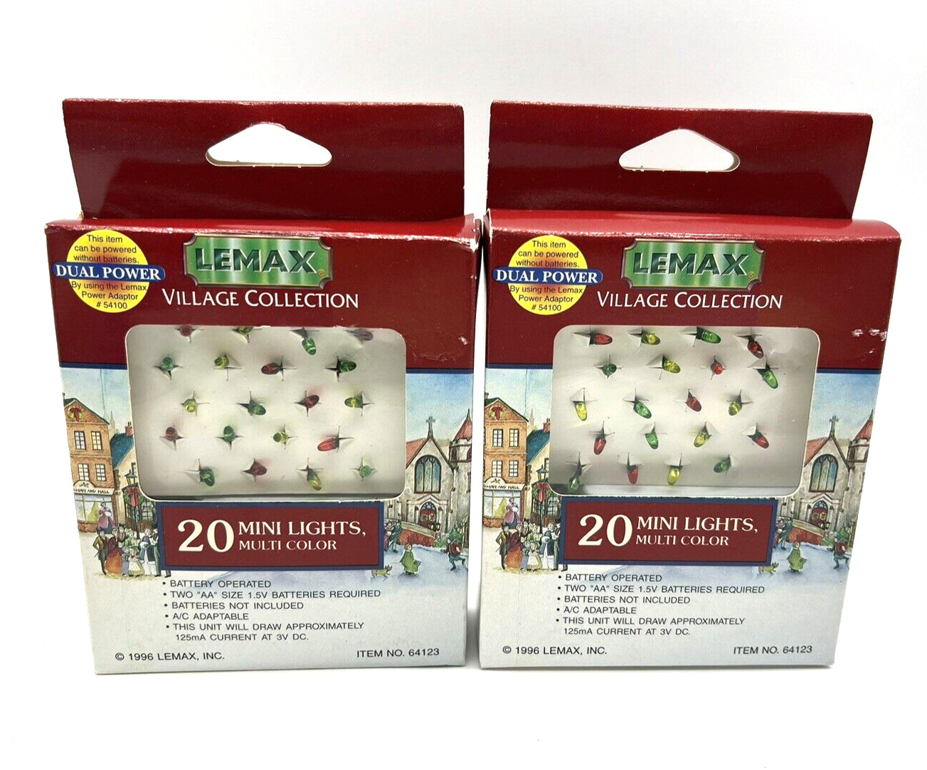 Lemax Village 20 Mini String Lights Multi Color Lot Of 2 Battery Operated 64123