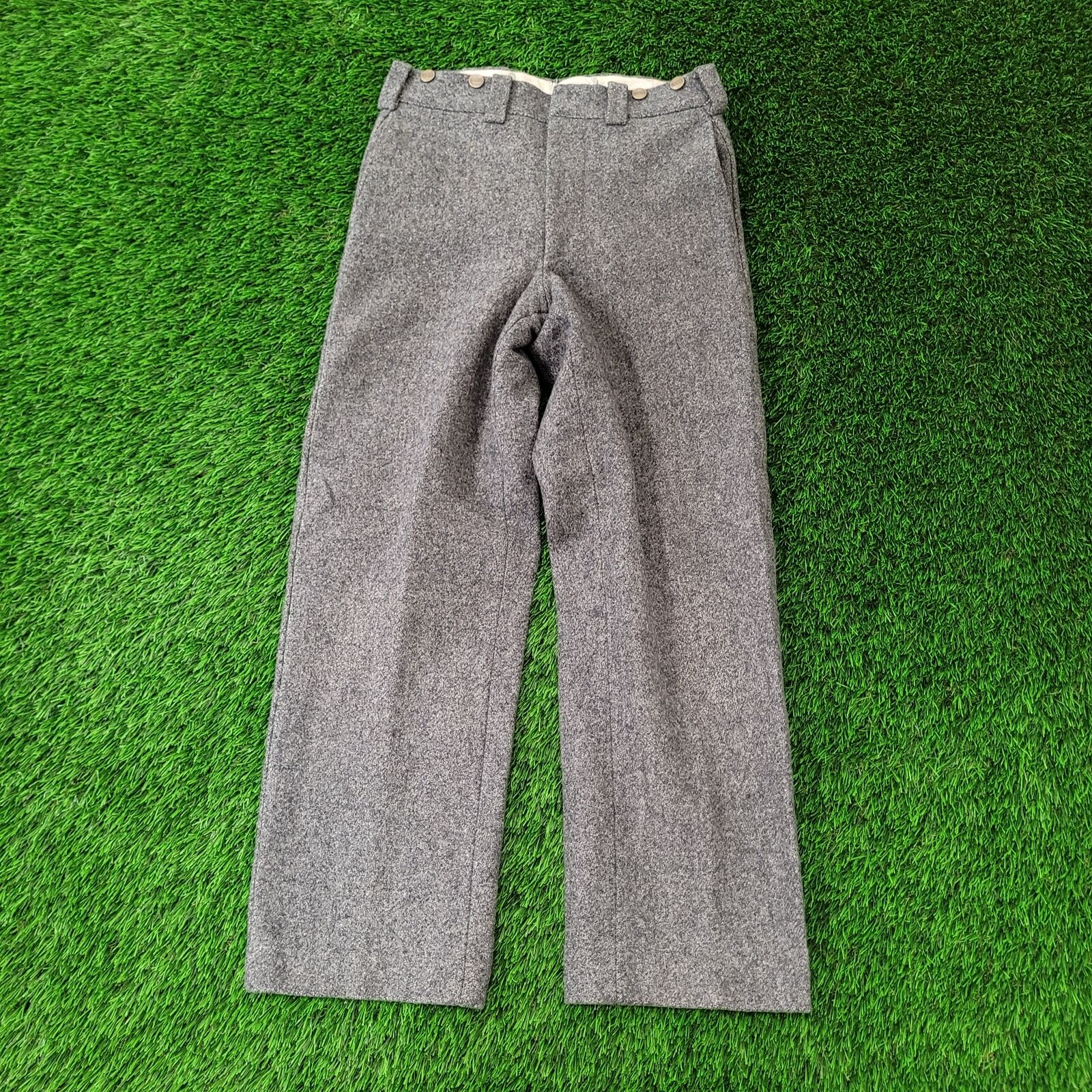 Vintage 80s LL-Bean Wool Tailored Dress Pants 30x29 Straight Gray Smart Posh USA