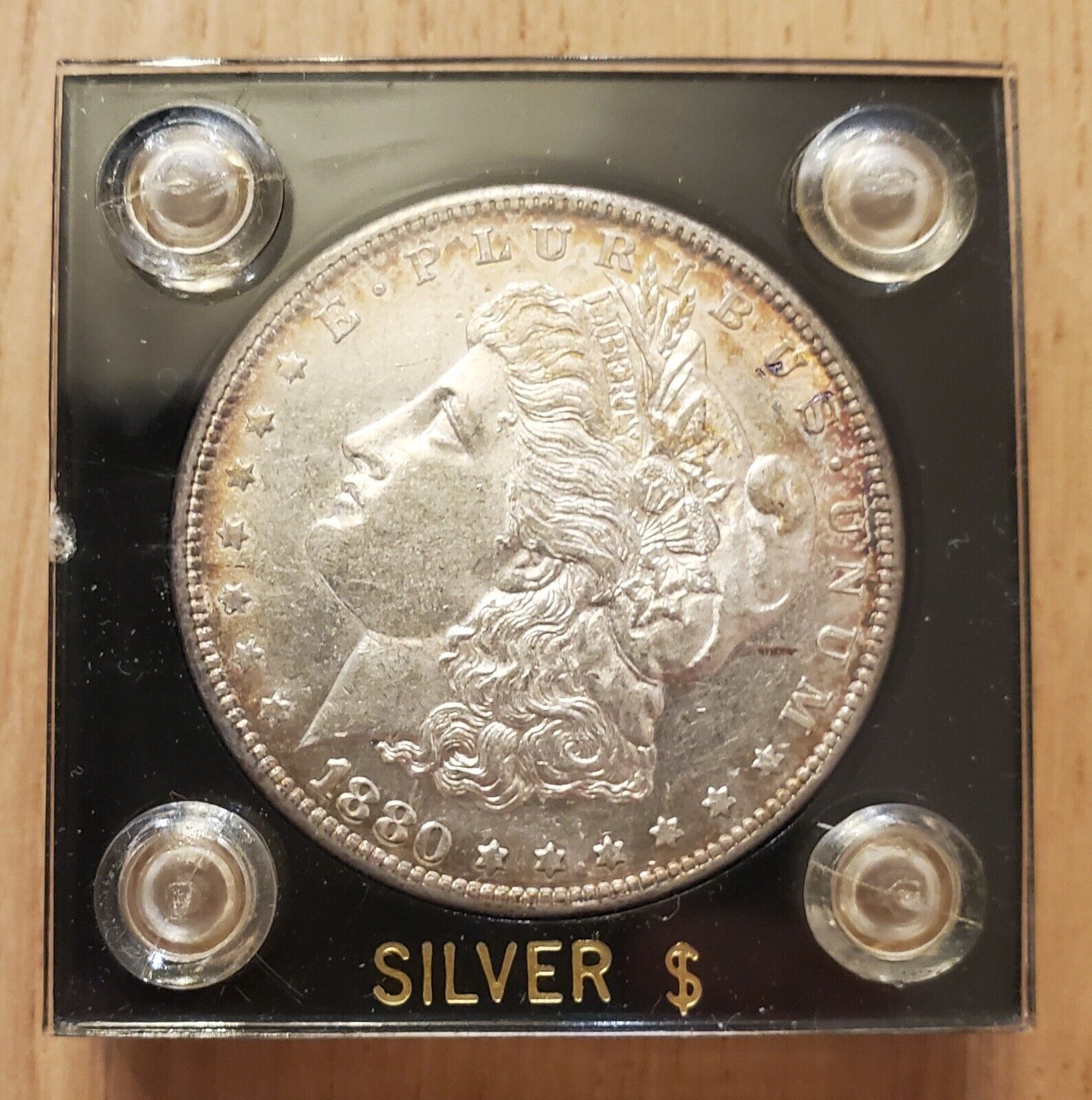 1880 S Morgan Silver Dollar Liberty Head Coin - 90% Silver - Includes Case