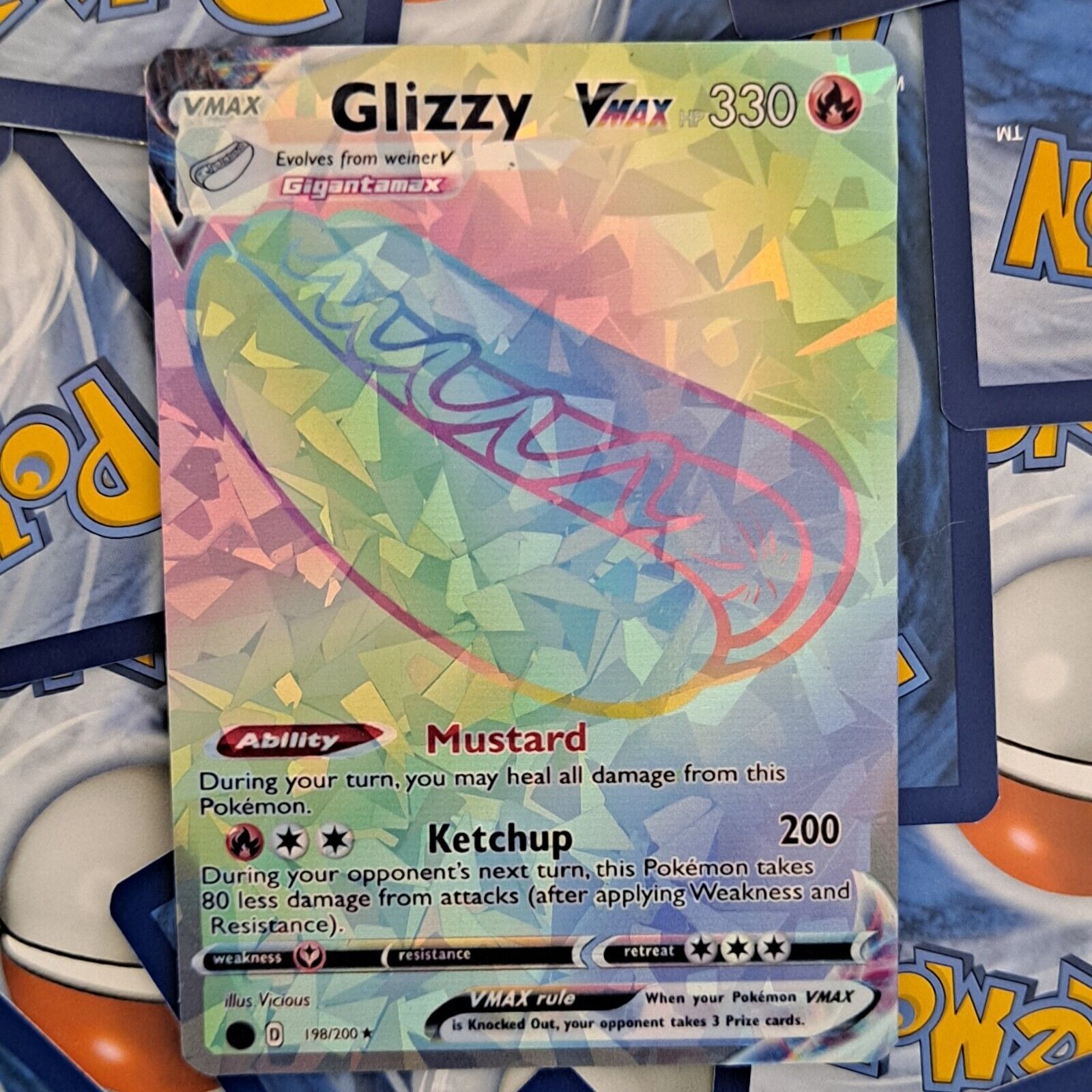 Rainbow Rare Glizzy Pokemon Card