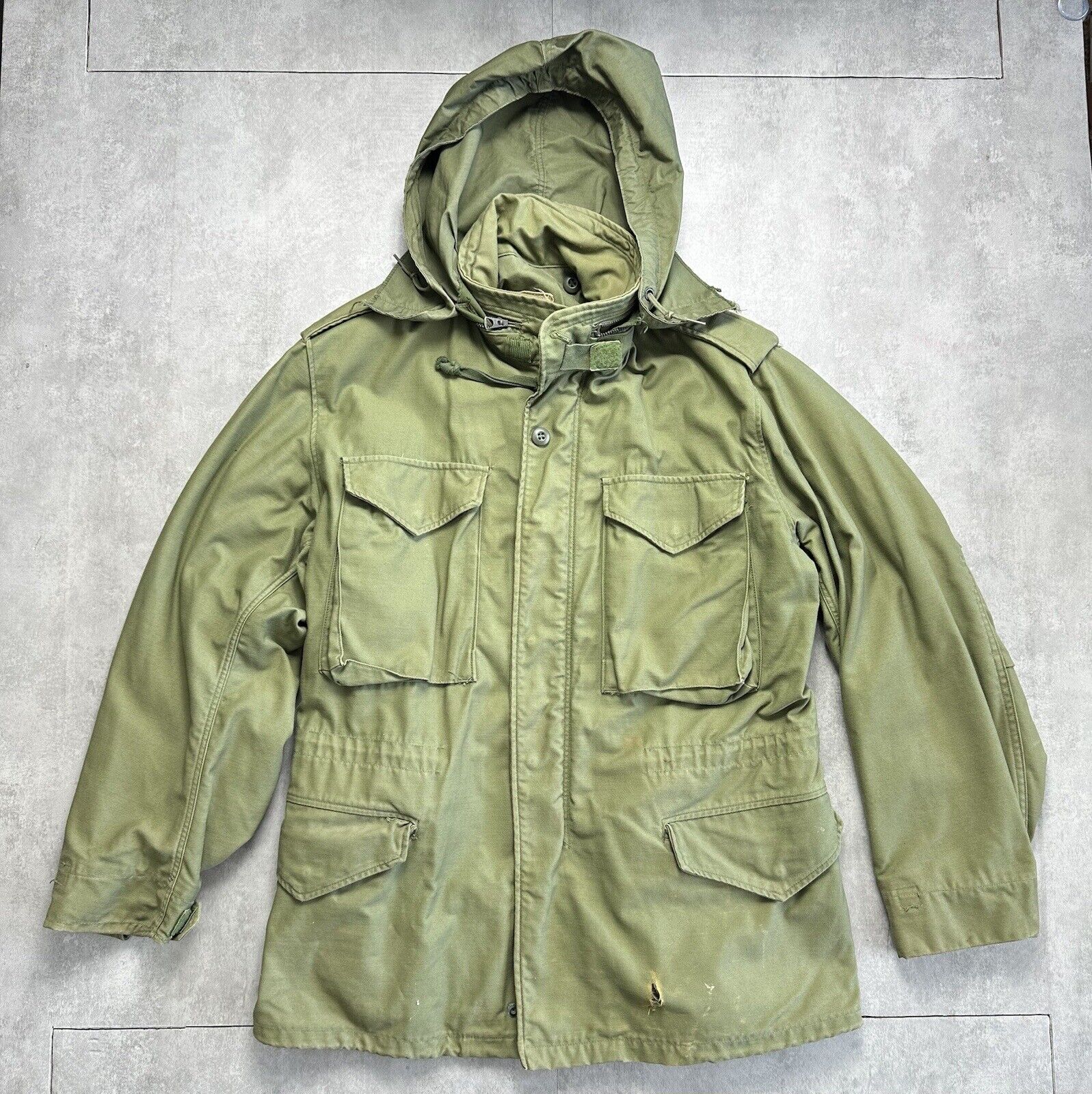 Vintage 70s US Army M-65 Cold Weather Field Coat Jacket Small Short With Lining