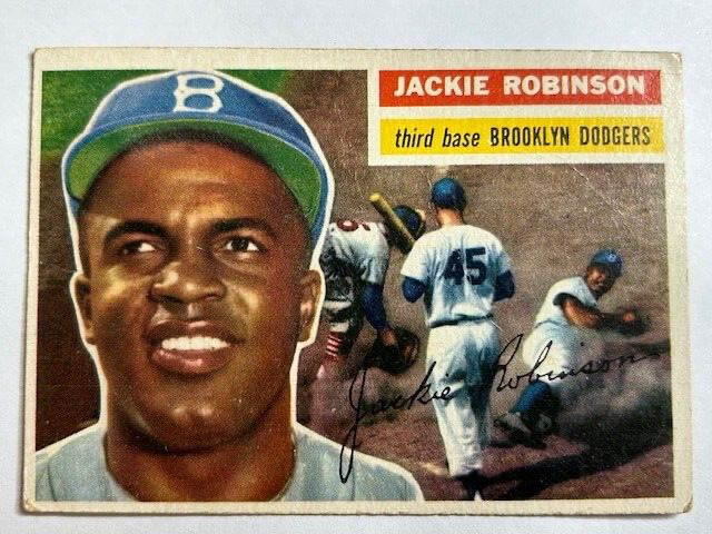 1956 Topps JACKIE ROBINSON (White Back) #30 Brooklyn Dodgers HOF
