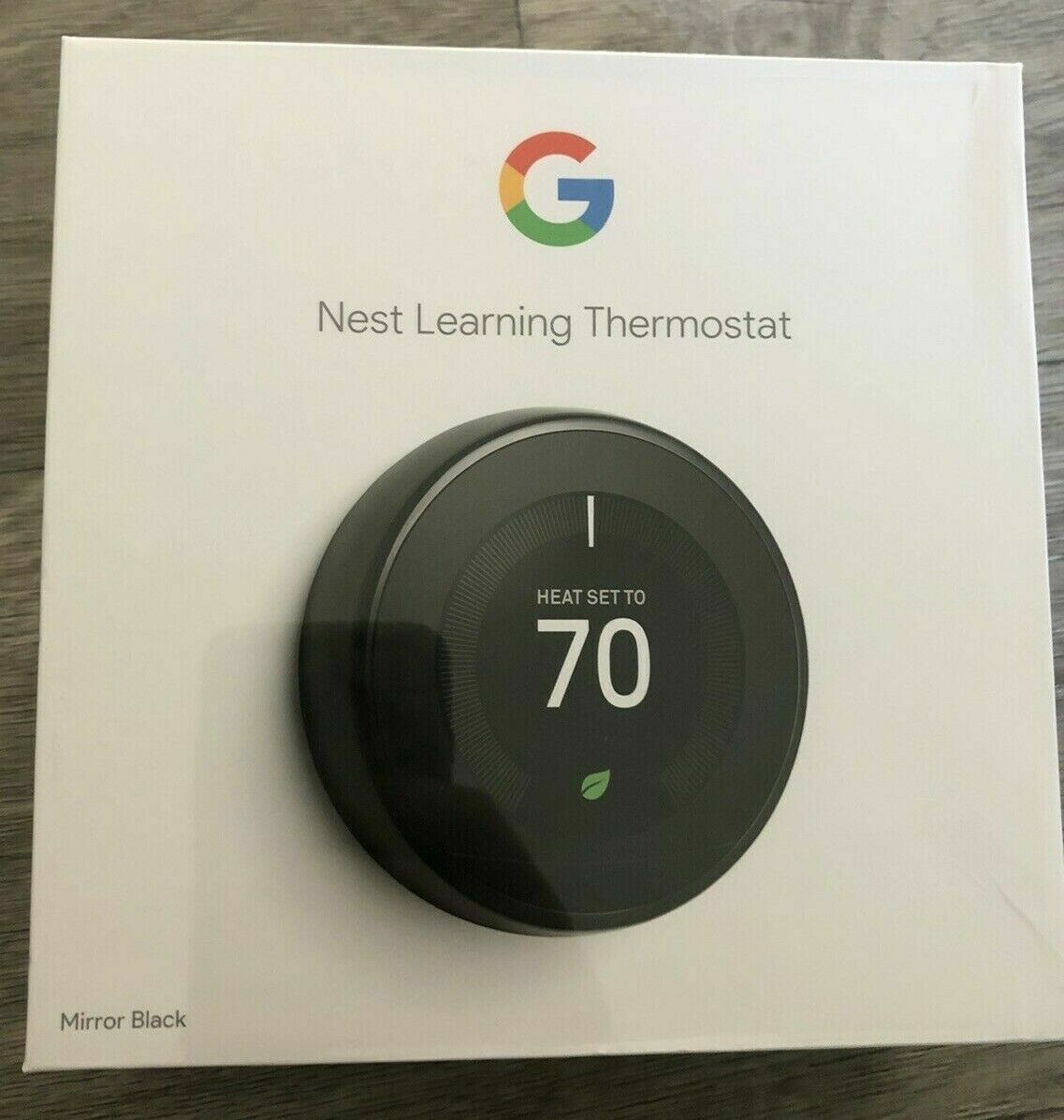 Full Kit SEALED Google Nest 3rd Gen Learning Thermostat Mirror Black T3018US