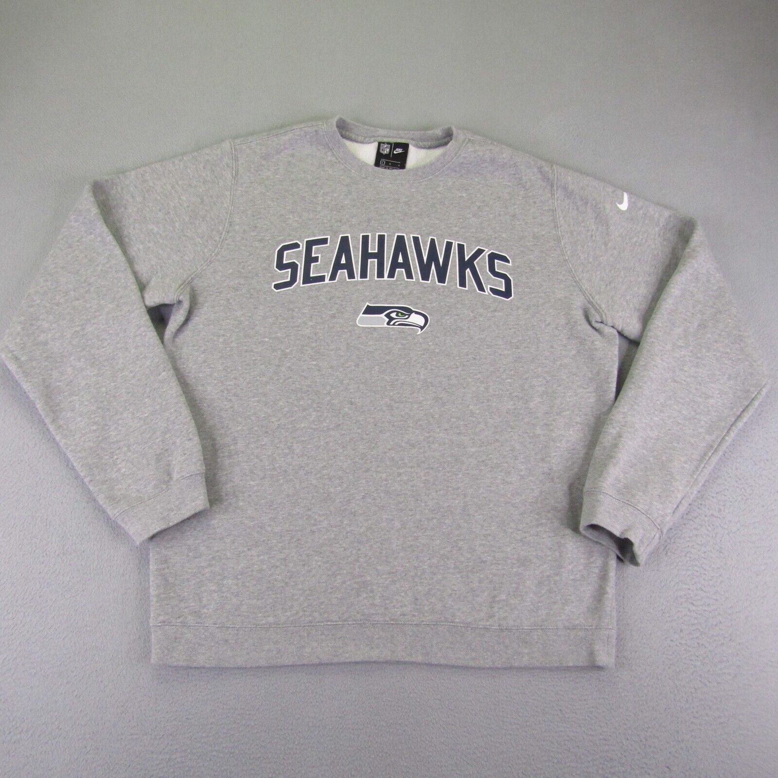 Seattle Seahawks Sweatshirt Mens Large Nike Crewneck Fleece Sweater Pullover NFL