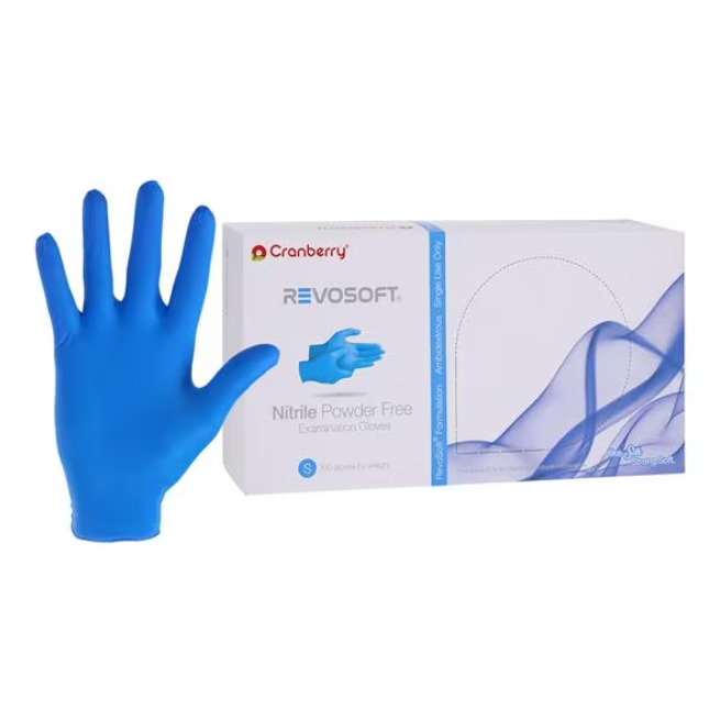 Cranberry CR3276 RevoSoft Nitrile Exam Gloves Powder Free Small 3000/Pk