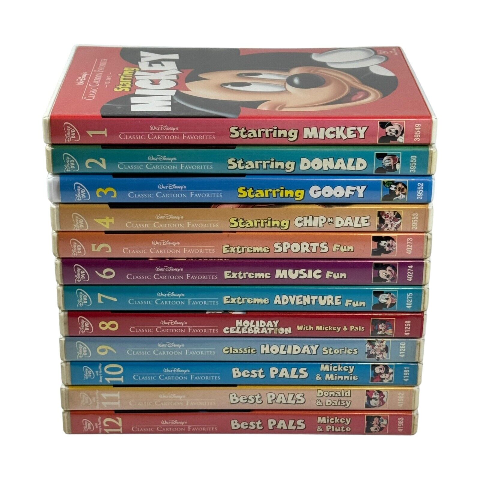 Walt Disney\'s Classic Cartoon Favorites Volumes 1-12 DVD Lot Complete Set Movies