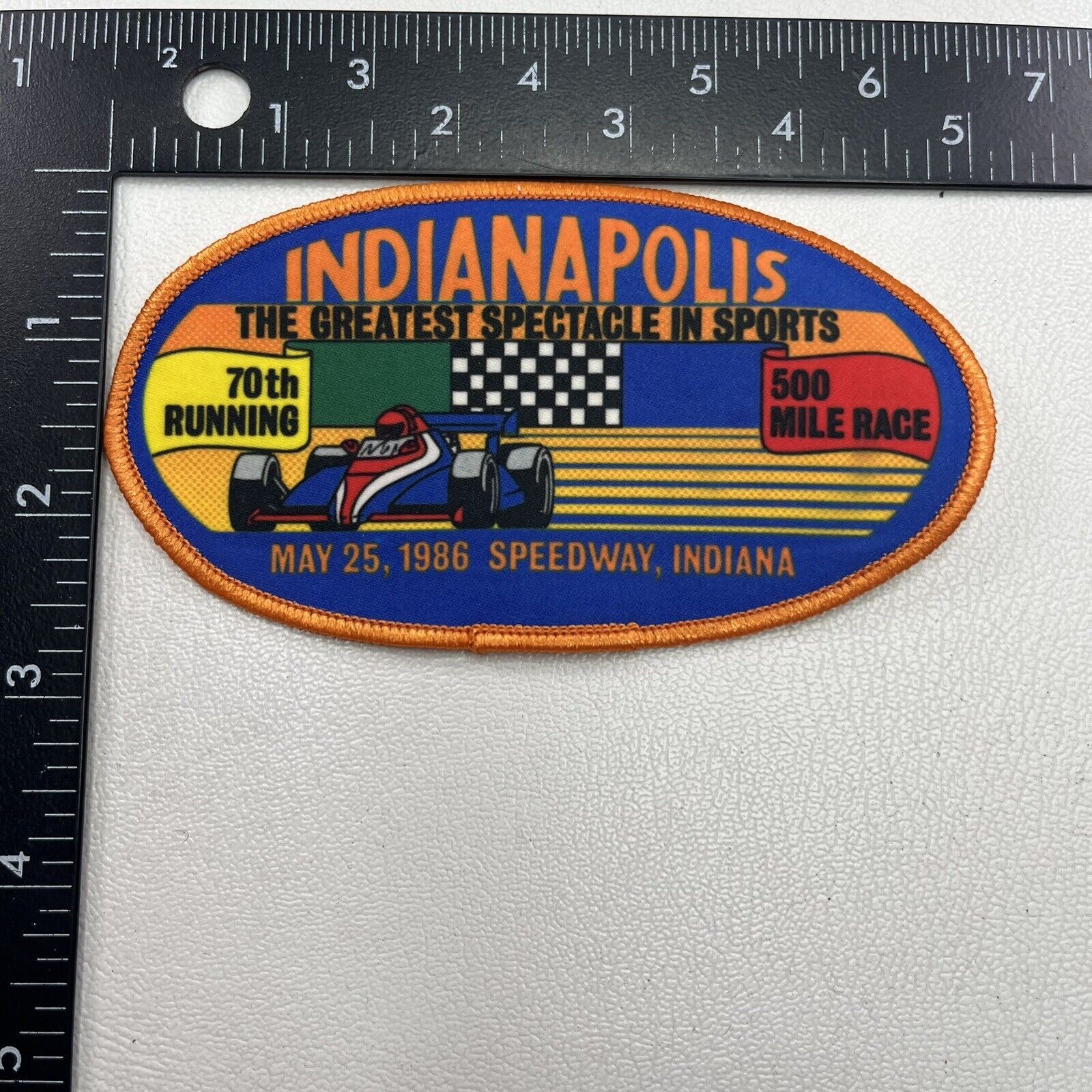 Vtg 1980s Car Racing 1986 INDIANAPOLIS 500 Patch Auto Race Indy Cars 00PG