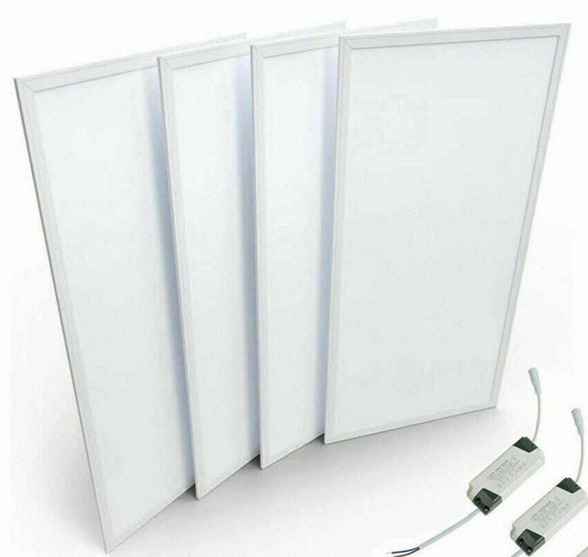 (2 Pack) 2x4FT LED Flat Panel Light Recessed Edge- Fixture Dimmable