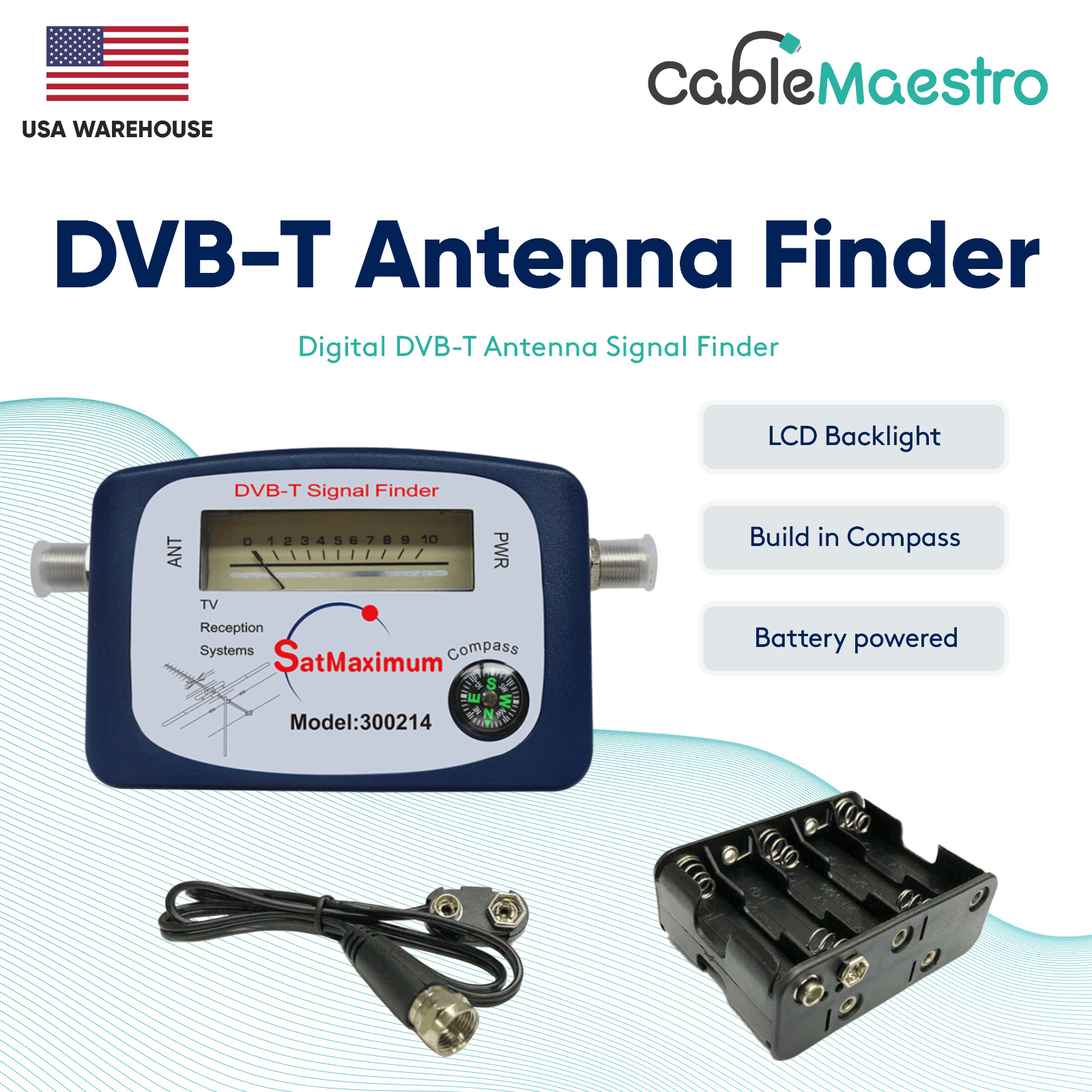 DVB-T Digital Antenna Signal Finder Strength Meter TV Compass Aerial DIRECTV